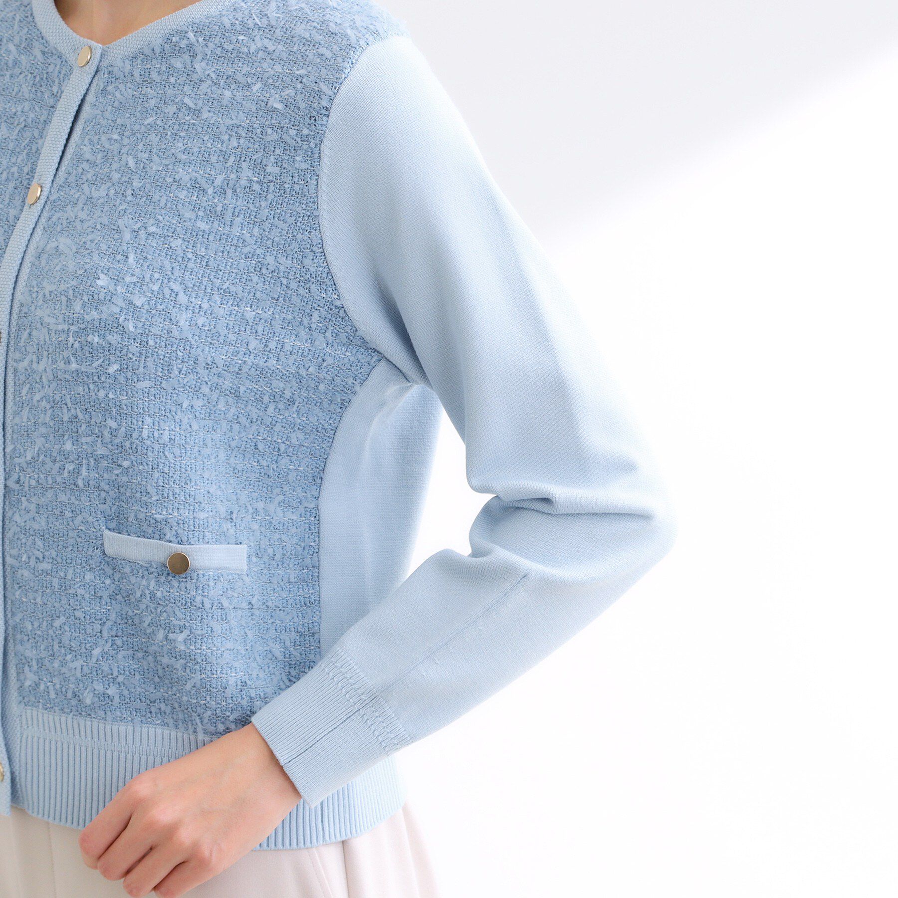 Reflect「【着映え◎】ツイード風ニットカーディガン」|カーディガン|