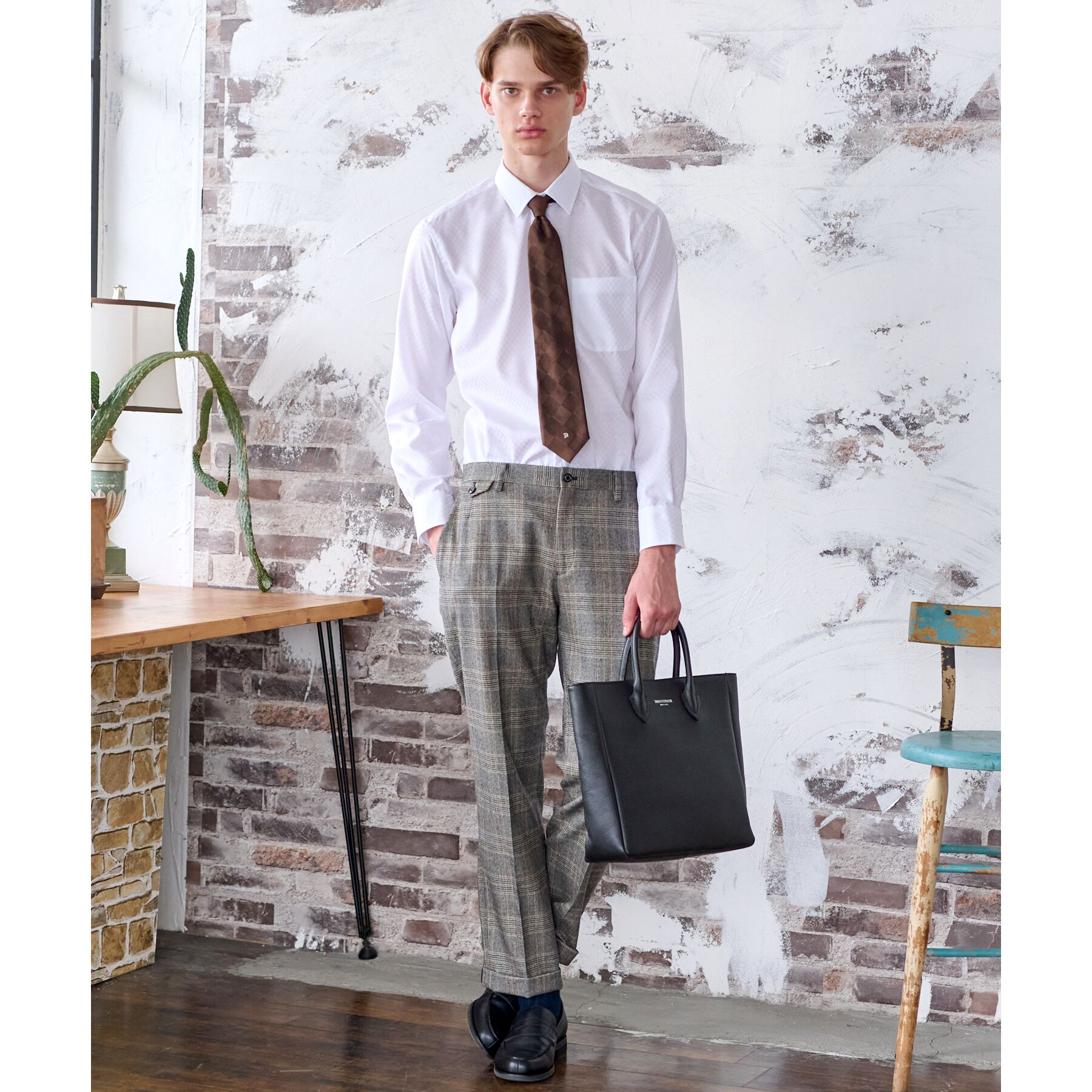 DRESSTERIOR「スクエアシュリンクレザー トートバッグ」|トートバッグ|