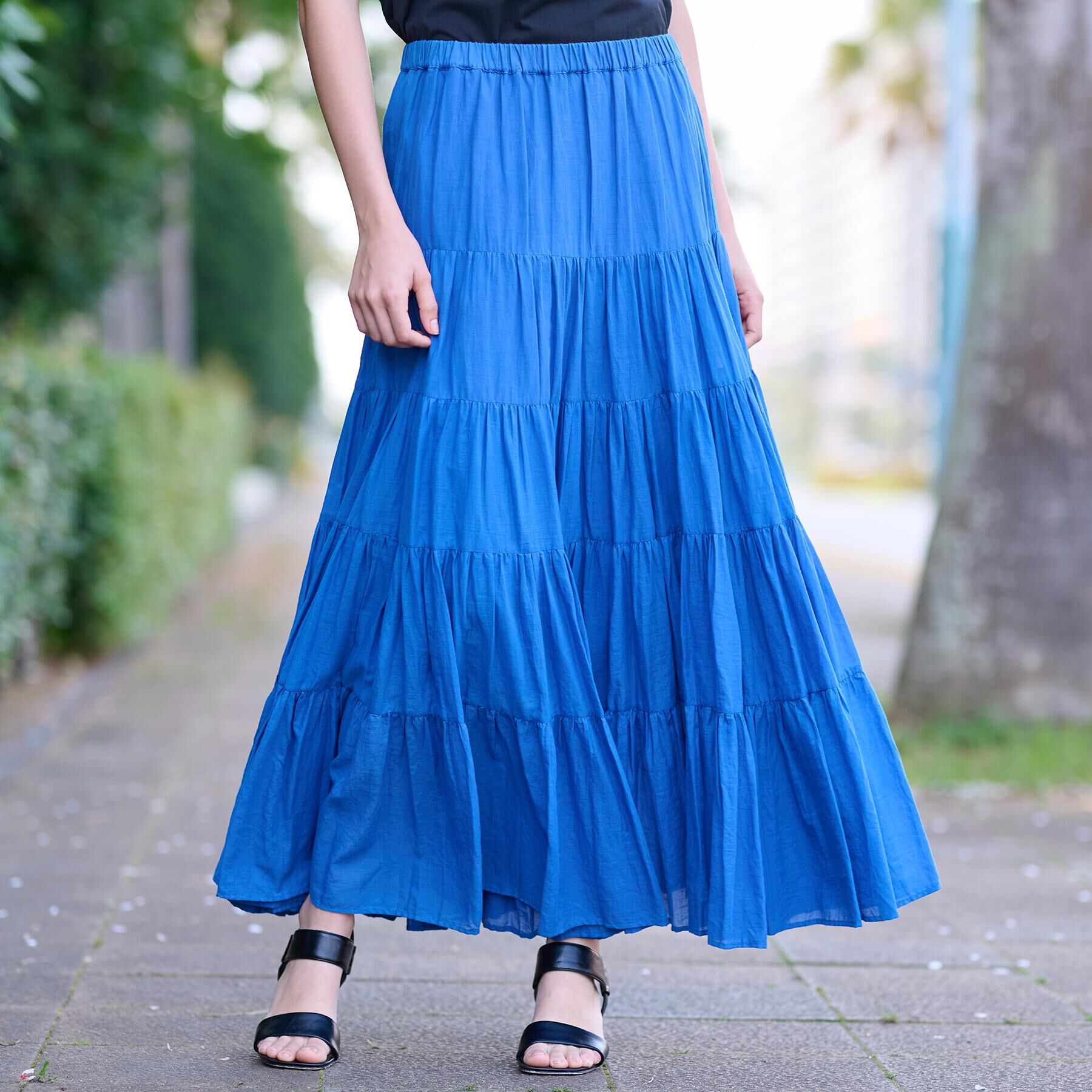 DRESSTERIOR「洗える/コットンボイルティアードスカート」|スカート|