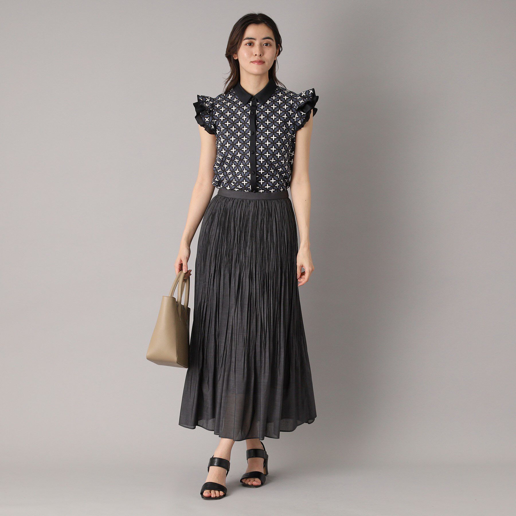 DRESSTERIOR「【ウエストゴム/ミディ丈】シアープリーツスカート」|スカート|