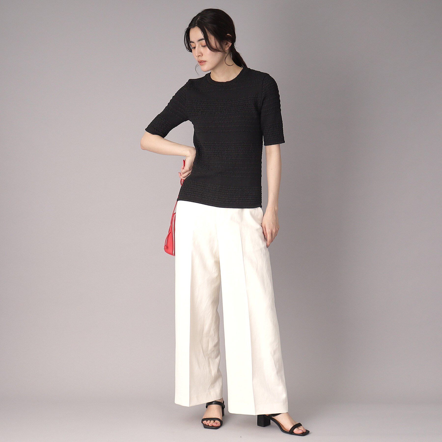 DRESSTERIOR「【洗える/伸縮性】フリルジャージTシャツ」|Tシャツ・カットソー|