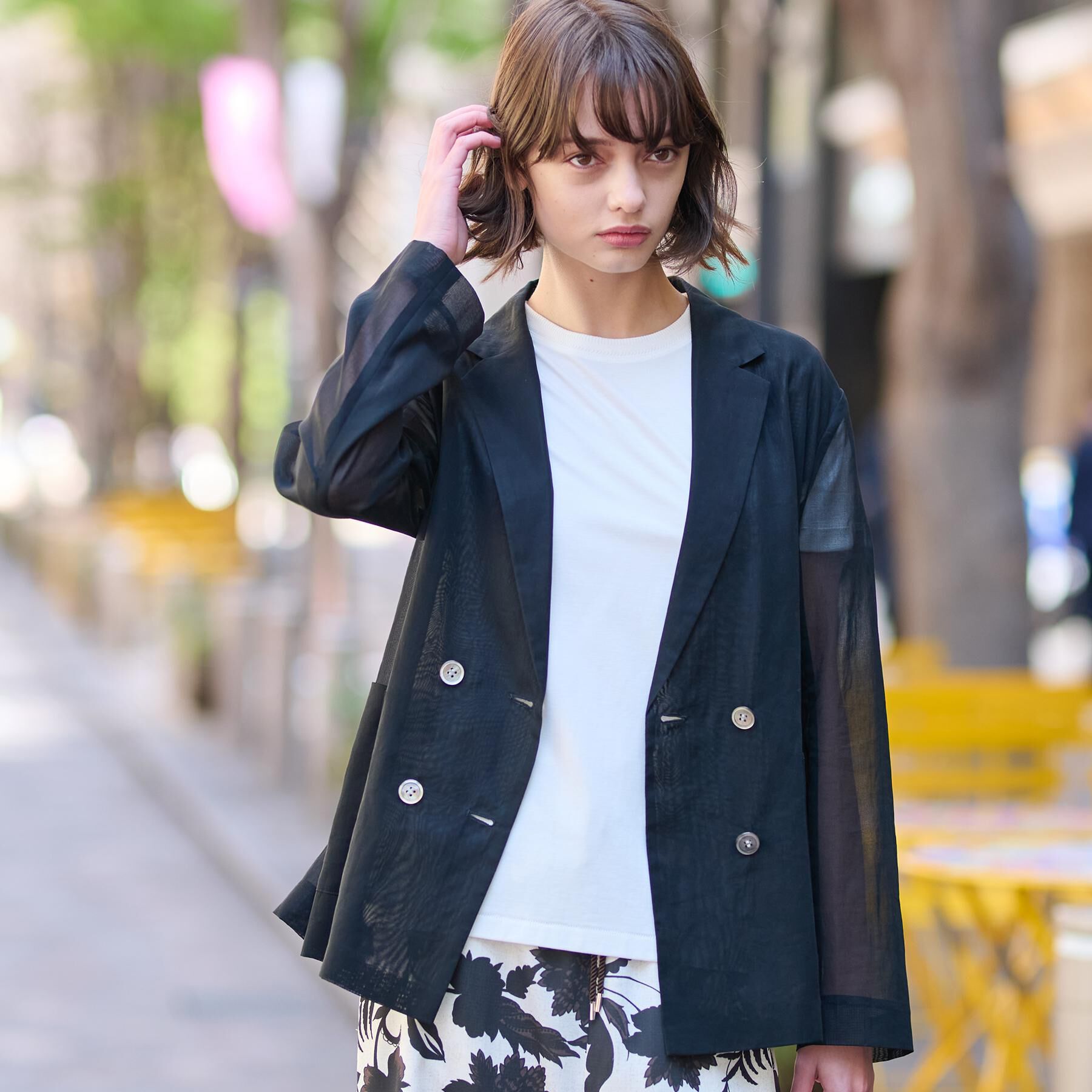 DRESSTERIOR「【清涼感/洗える】エアリーシアーダブルジャケット」|テーラードジャケット|