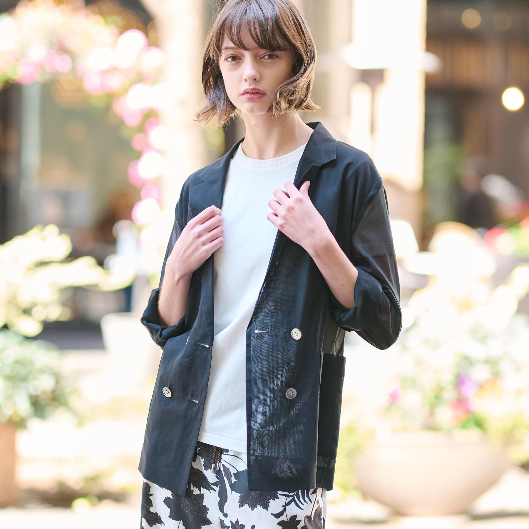 DRESSTERIOR「【清涼感/洗える】エアリーシアーダブルジャケット」|テーラードジャケット|