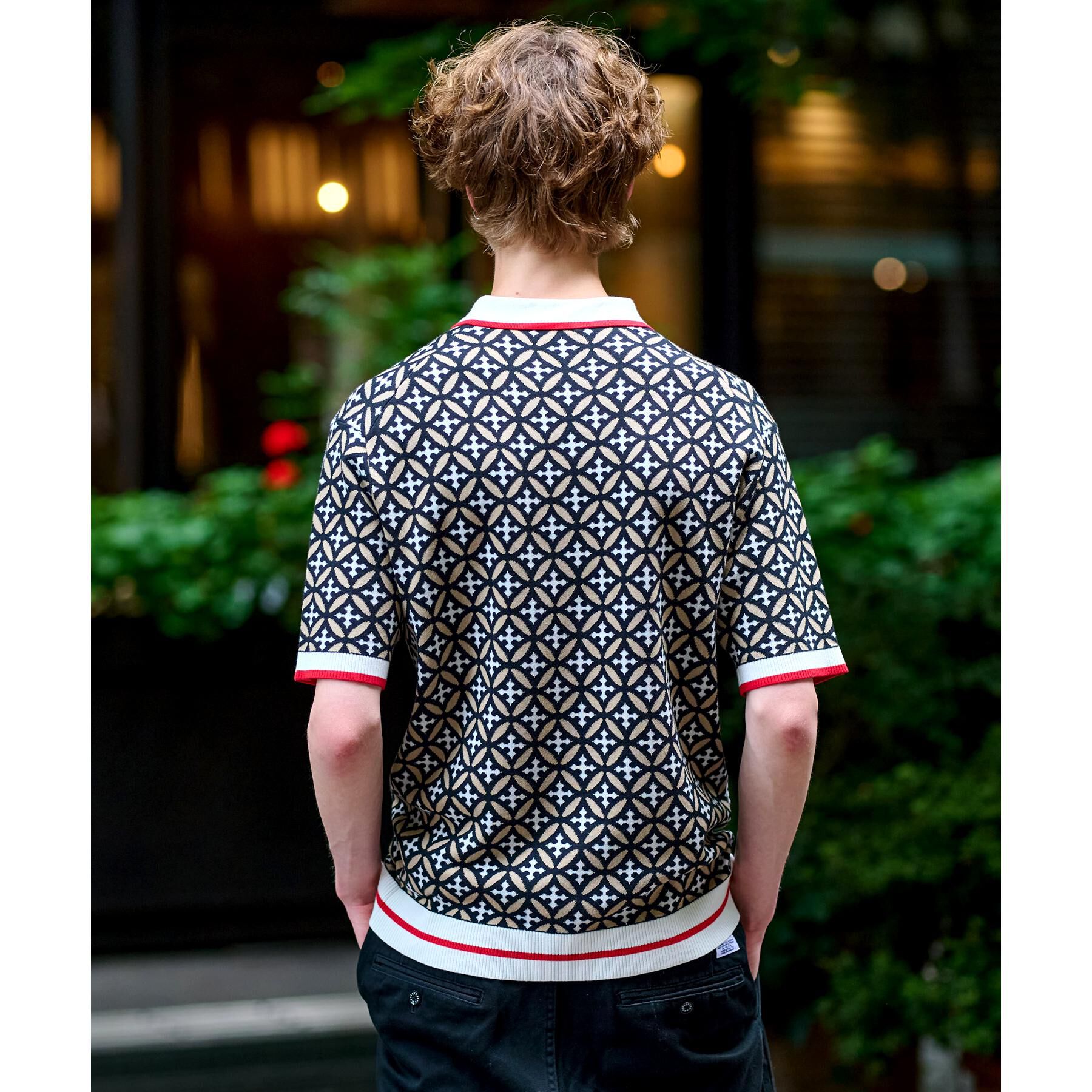 DRESSTERIOR「オーバーラップサークル ニットポロシャツ」|ニット・セーター|