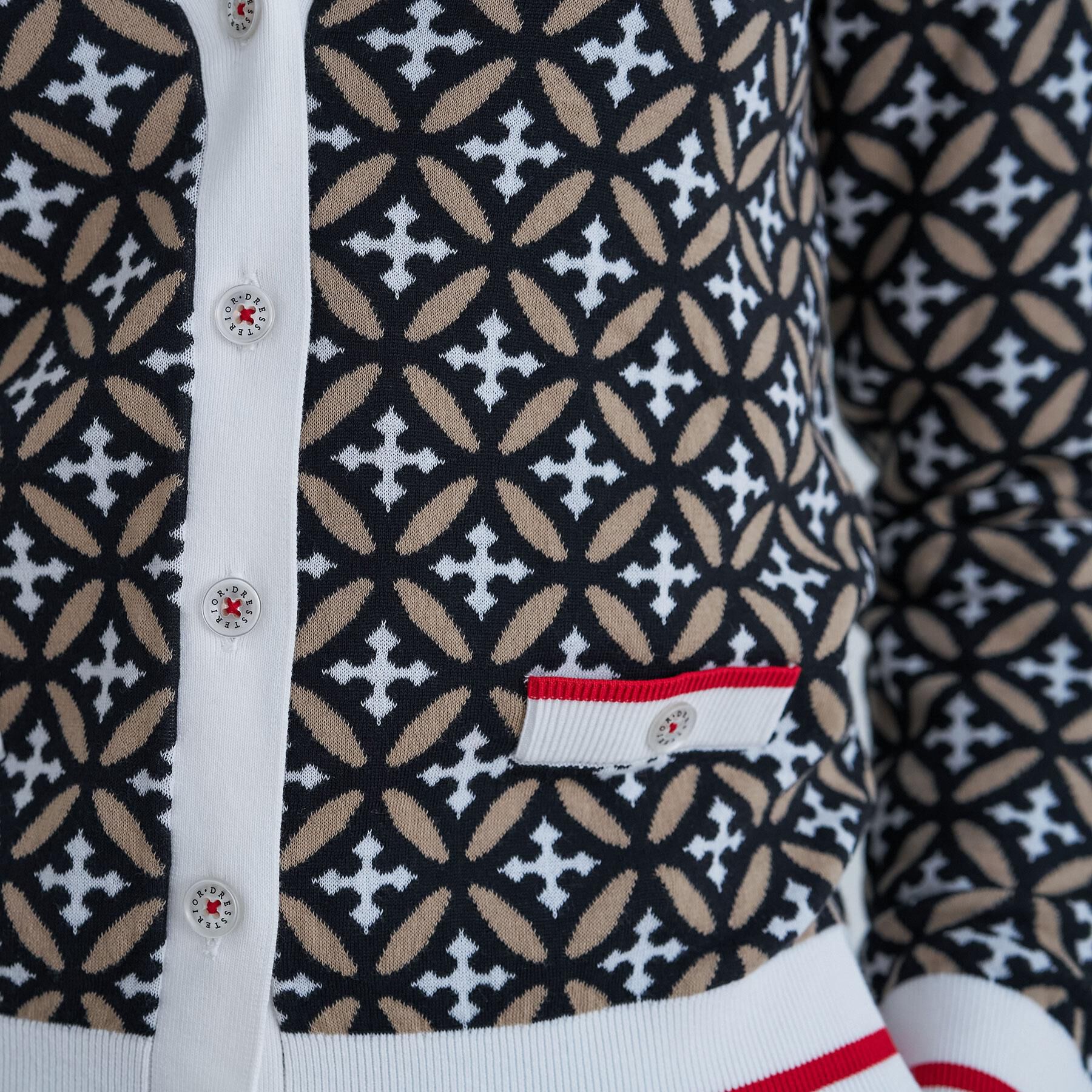 DRESSTERIOR「オーバーラップサークルVネックカーディガン」|カーディガン|