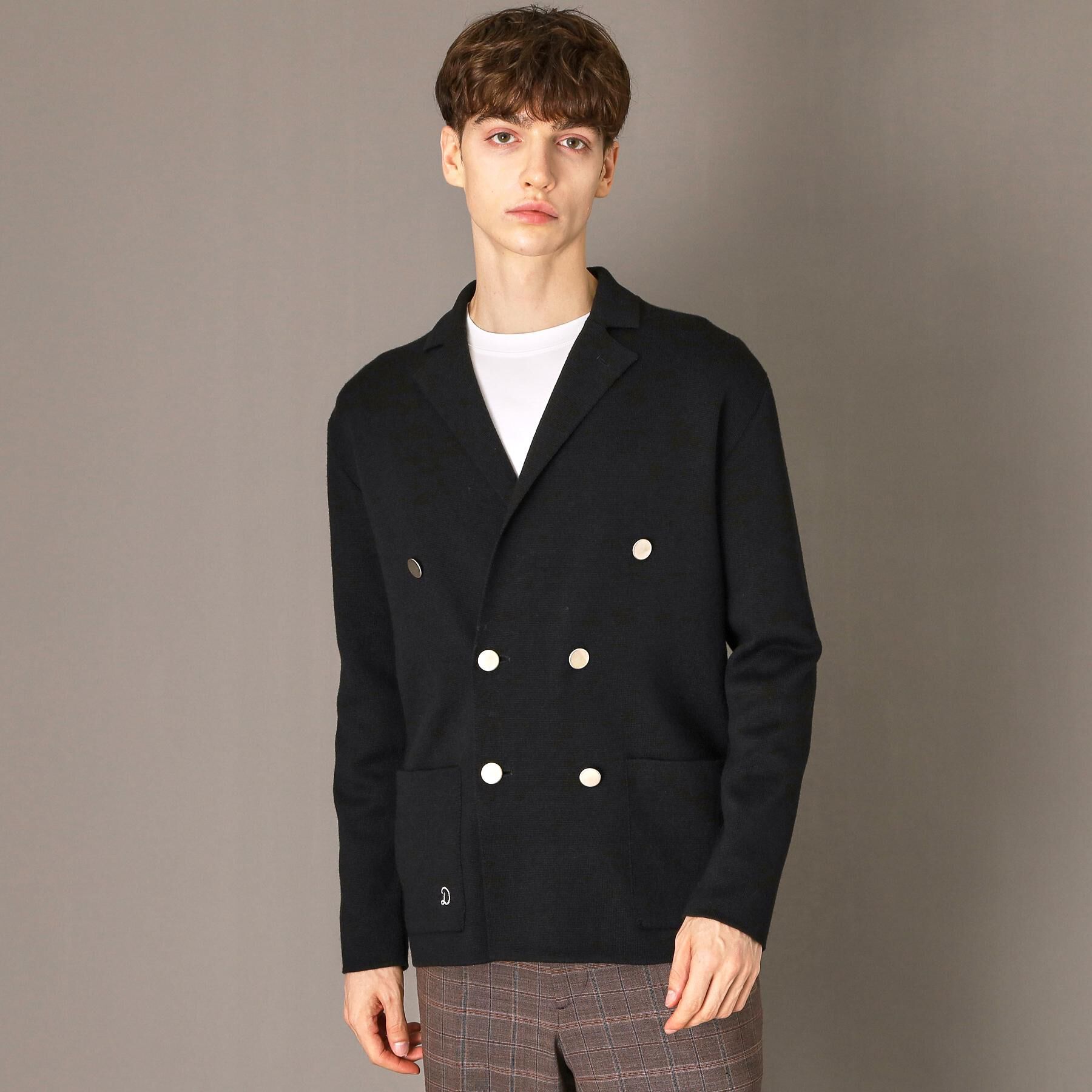 DRESSTERIOR「ダブルブレスト ニットジャケット」|テーラードジャケット|