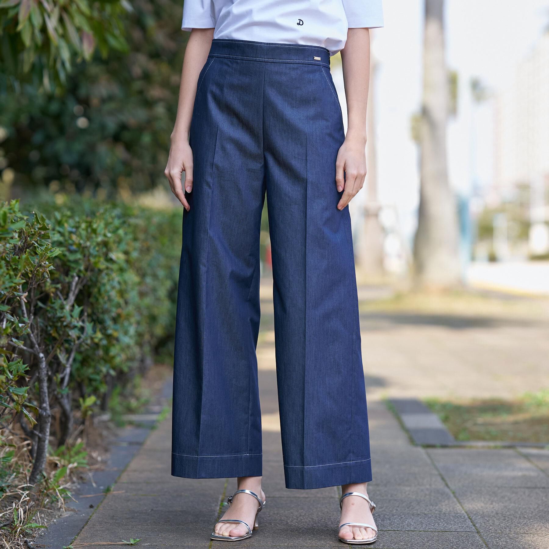 DRESSTERIOR「イージーウエスト ワイドデニム」|その他|ネイビー(094)