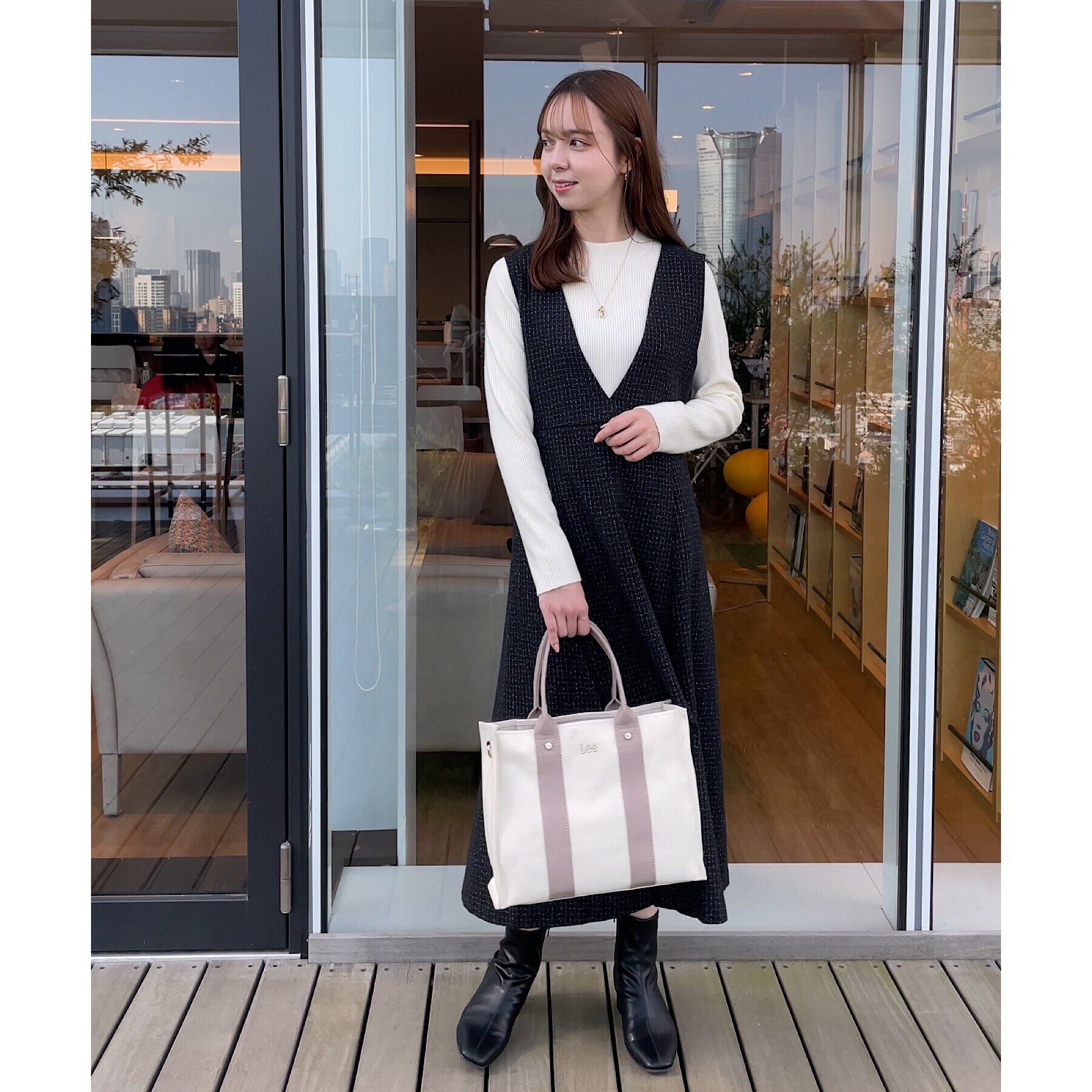 grove「【Lee別注】スクエアA4 2WAYトート【A4サイズ収納可】」|トートバッグ|