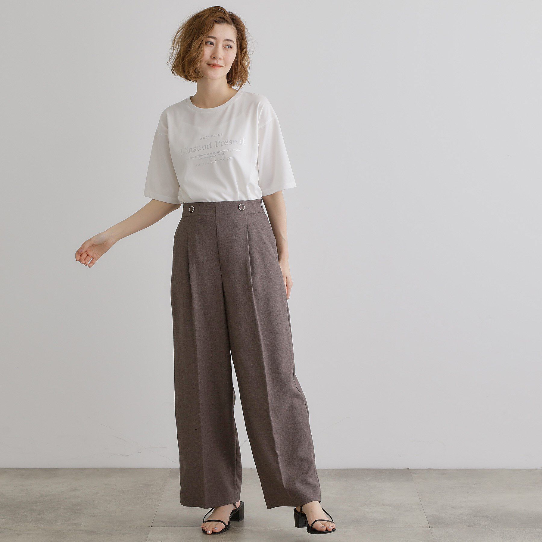 grove「五分袖ロゴプリントTシャツ」|Tシャツ・カットソー|