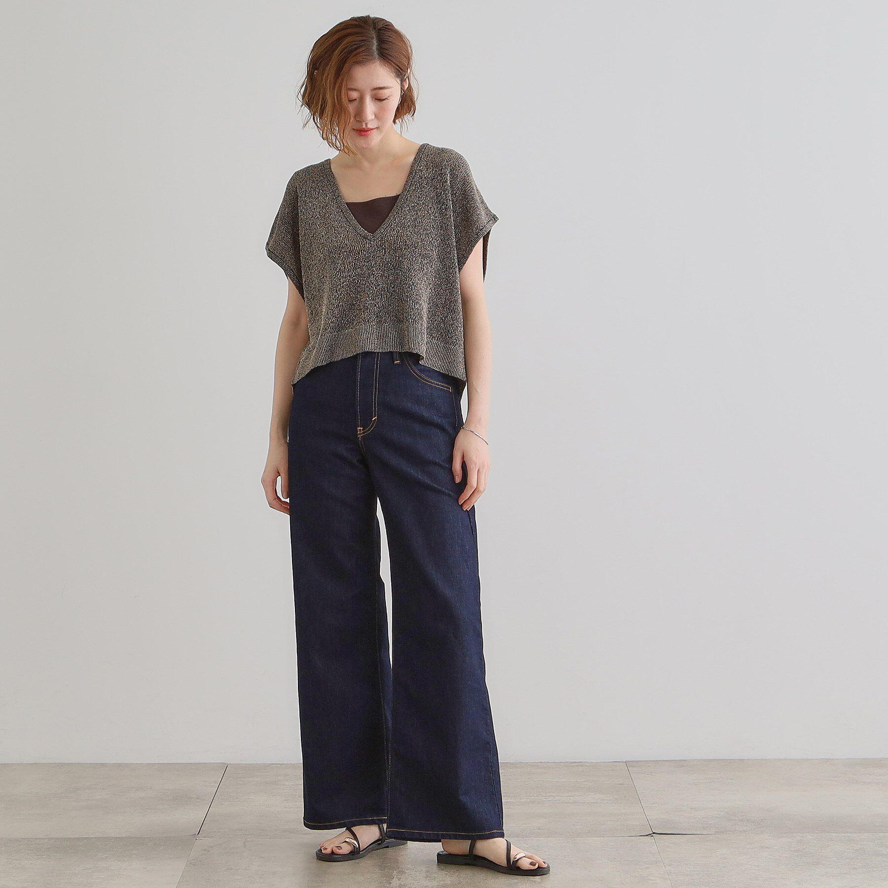 grove「ラメベスト&times;ニットワンピースSET」|ワンピース|