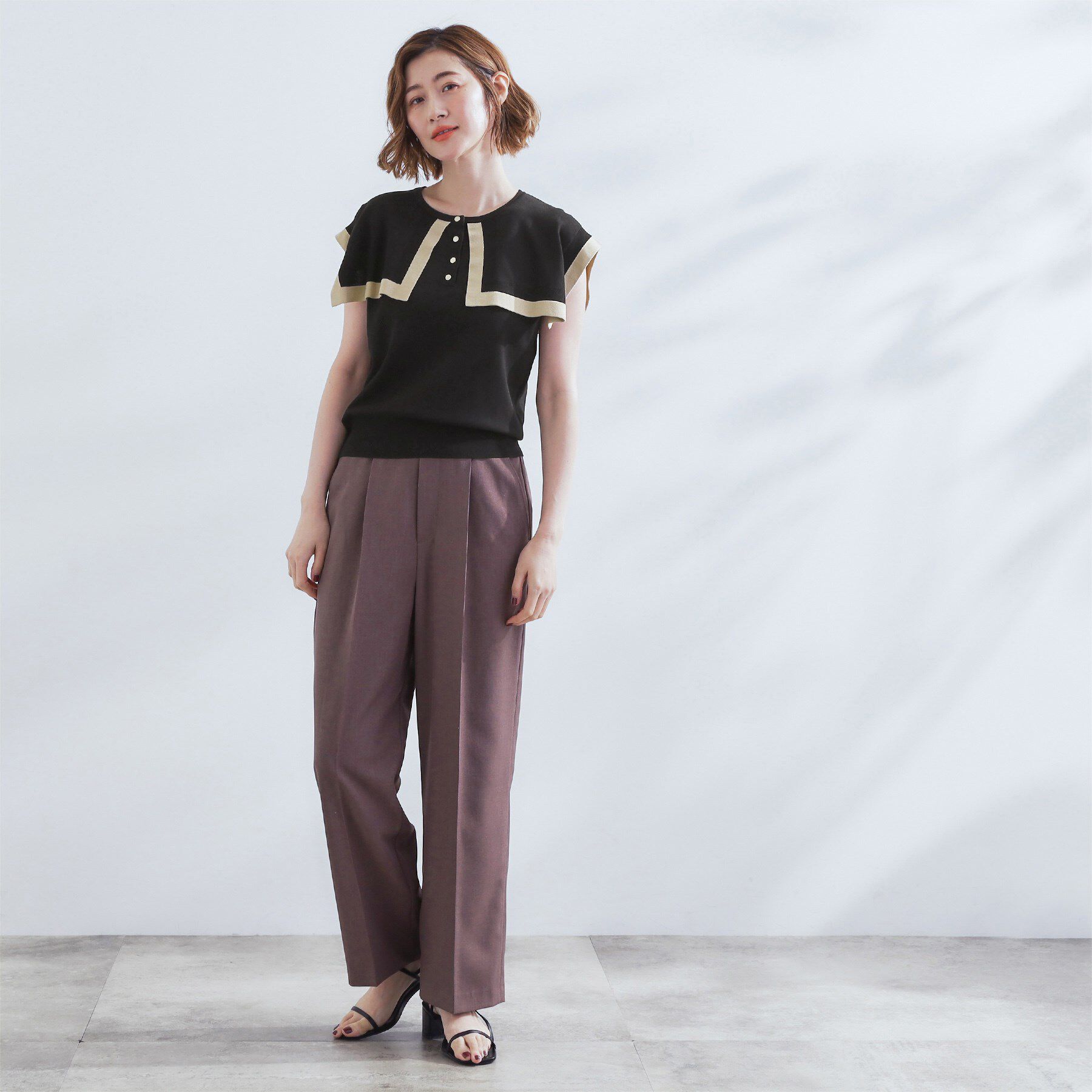 grove「【ひんやり/UVカット】大人の可愛さ　セーラーカラーニット」|ニット・セーター|