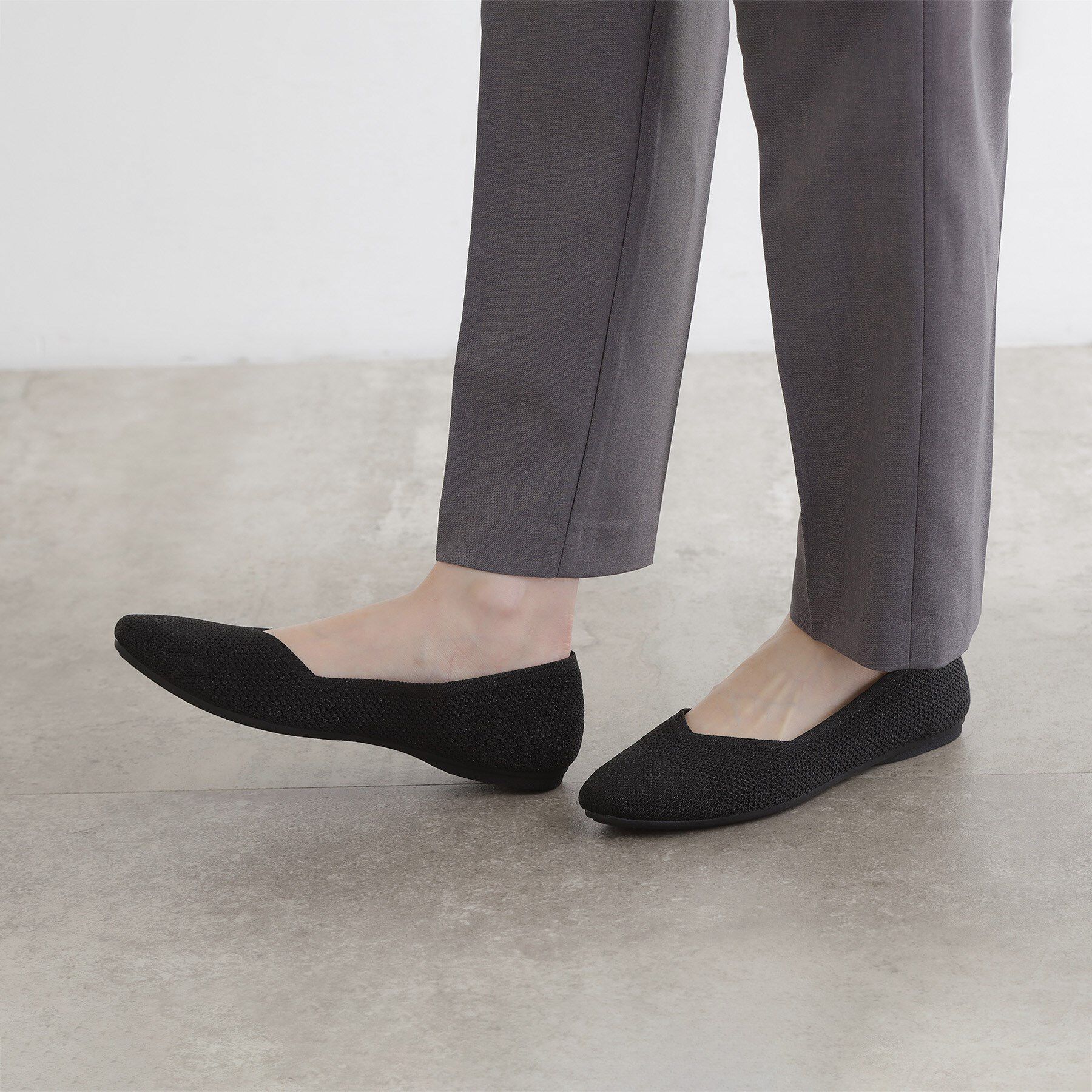 grove「洗えるフェザーニットパンプス」|パンプス|