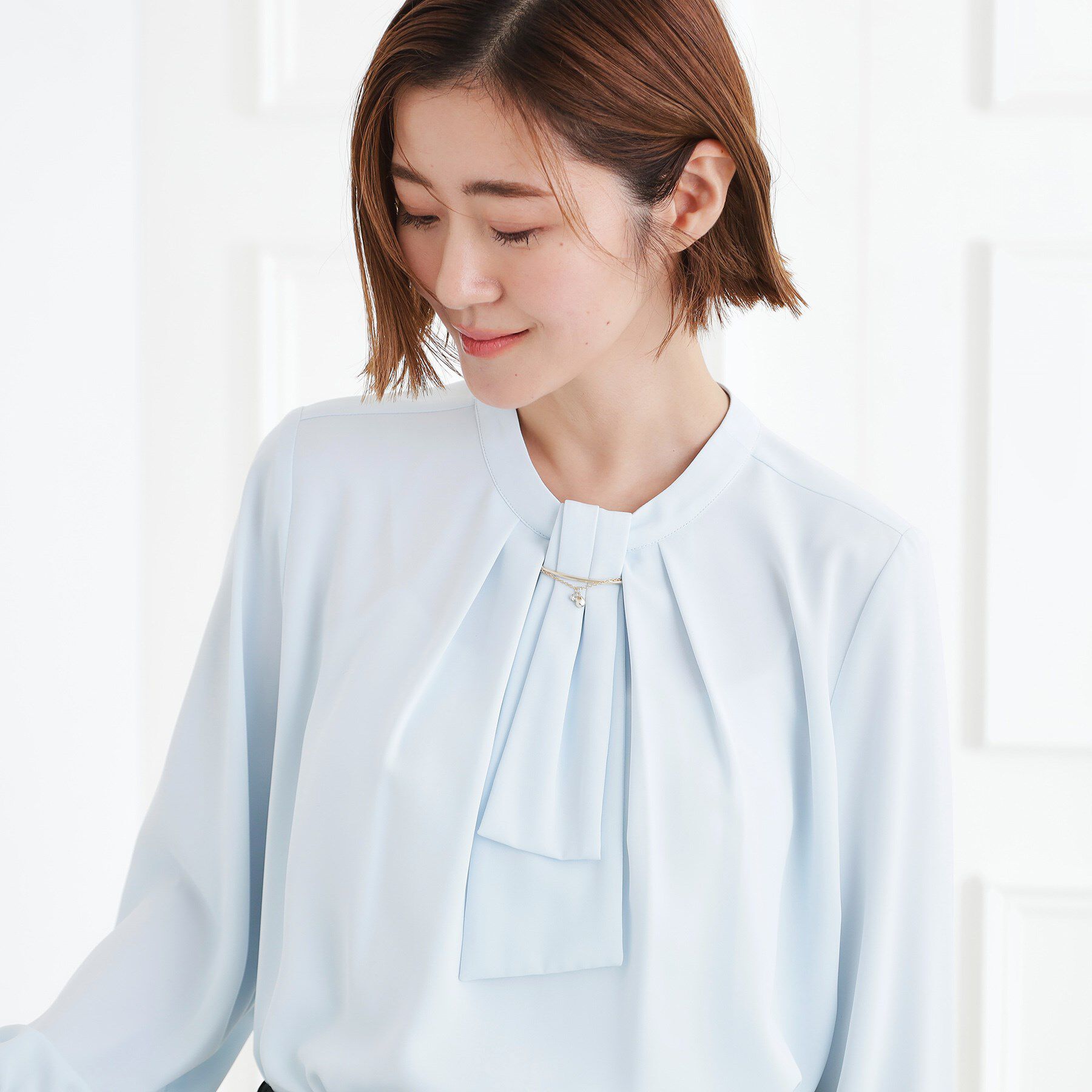 grove「【マシンウォッシュ/防シワ/UVカット】ボウタイブラウス【マルチWAY】」|シャツ・ブラウス|