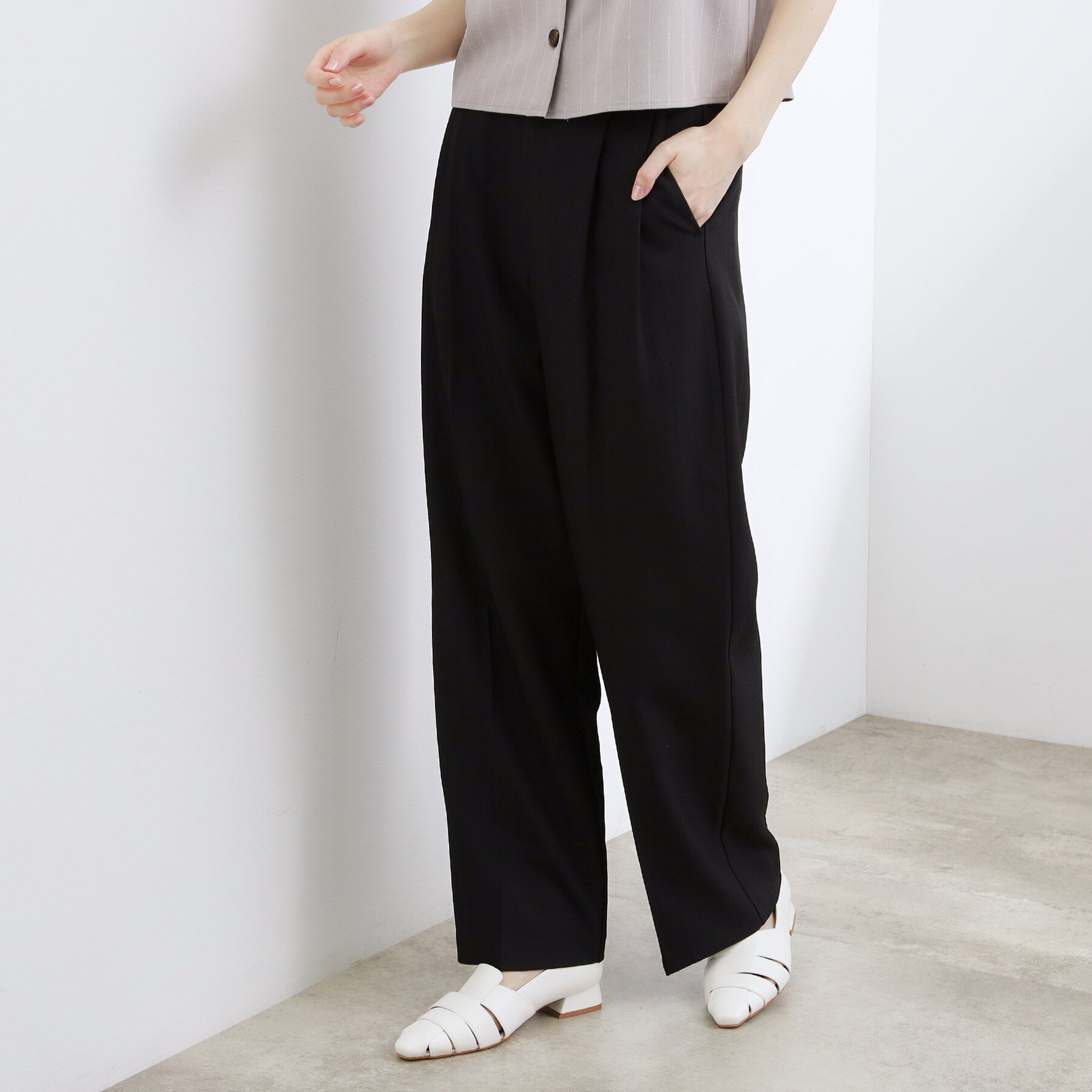 grove「【貴島明日香さん着用】リネンライクストライプワイドパンツ」|その他|