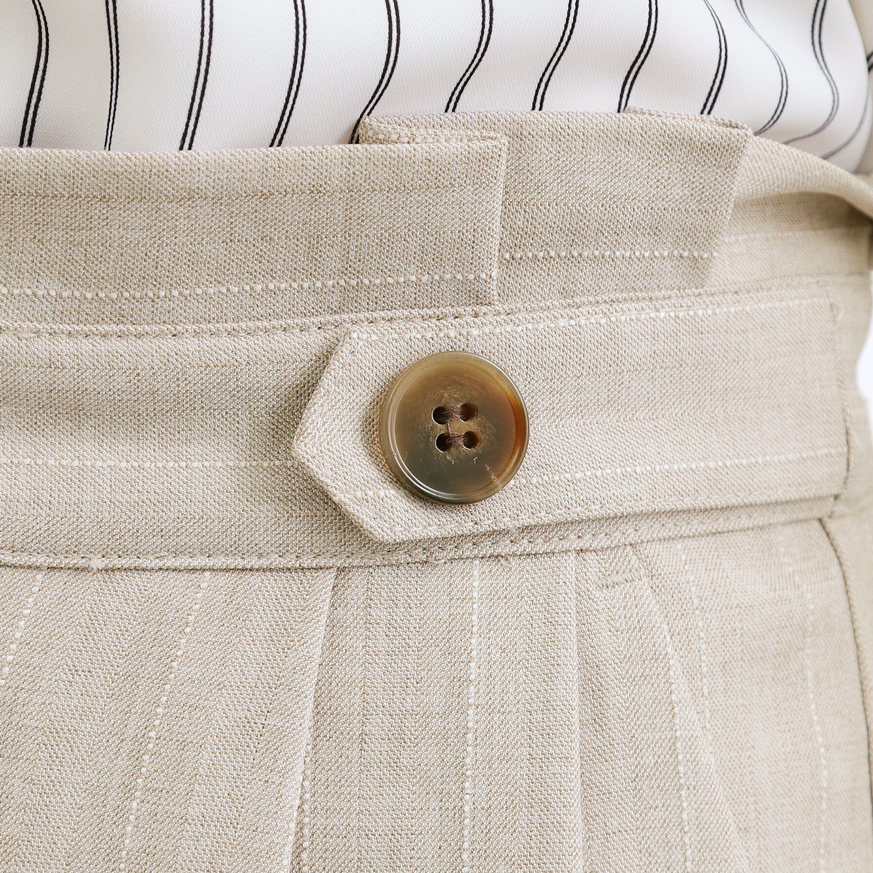 grove「【貴島明日香さん着用】リネンライクストライプワイドパンツ」|その他|