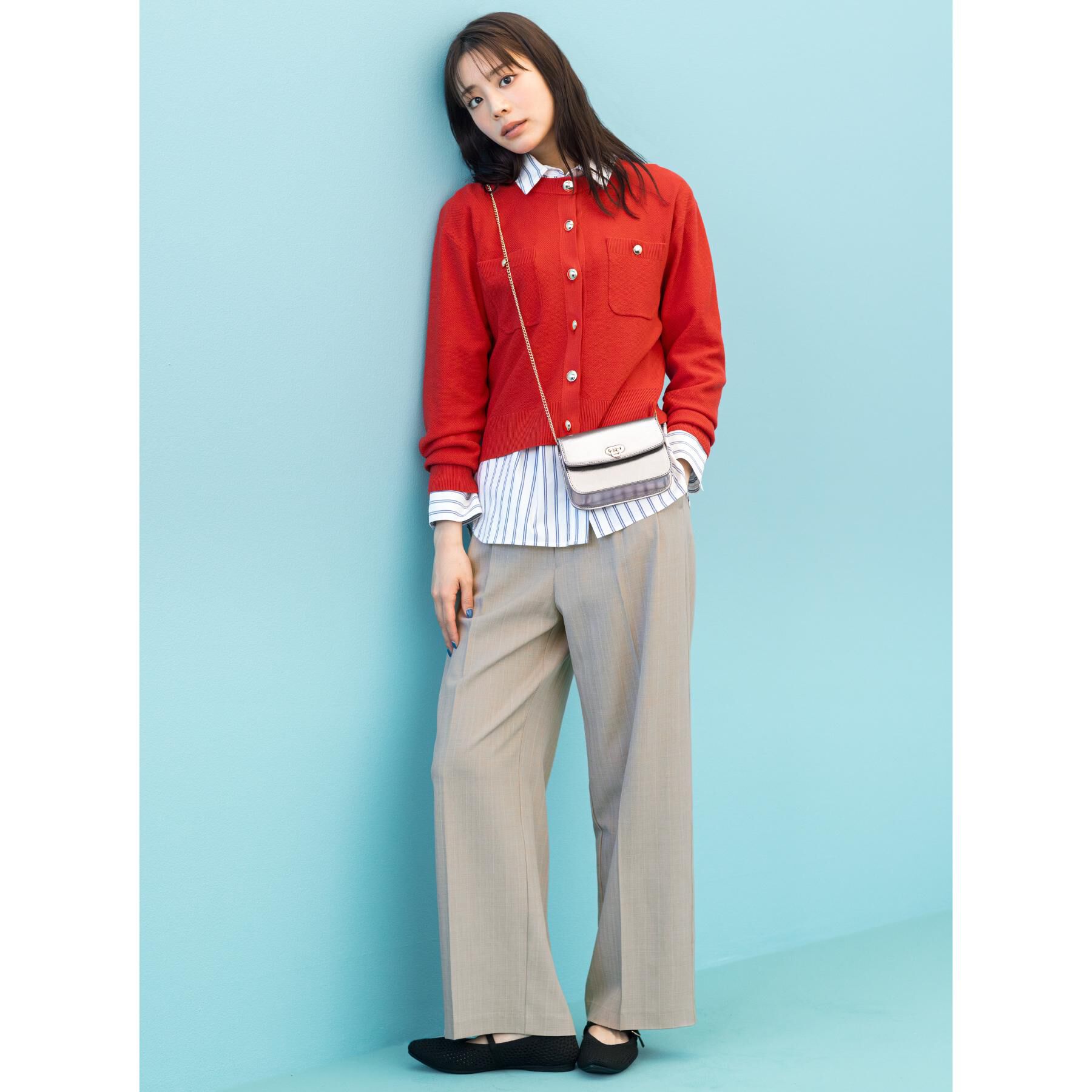 grove「【貴島明日香さん着用】リネンライクストライプワイドパンツ」|その他|