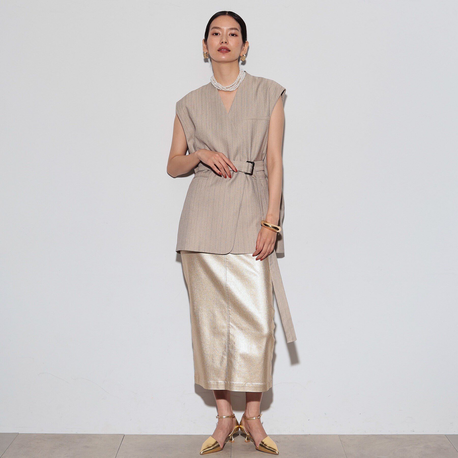 GALLEST「ノーカラーボックスジレ」|ベスト・ジレ|