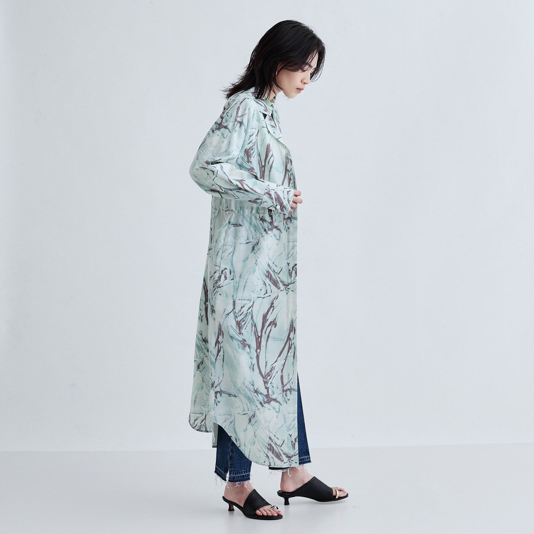 GALLEST「ウォータープリントシャツワンピース」|ワンピース|