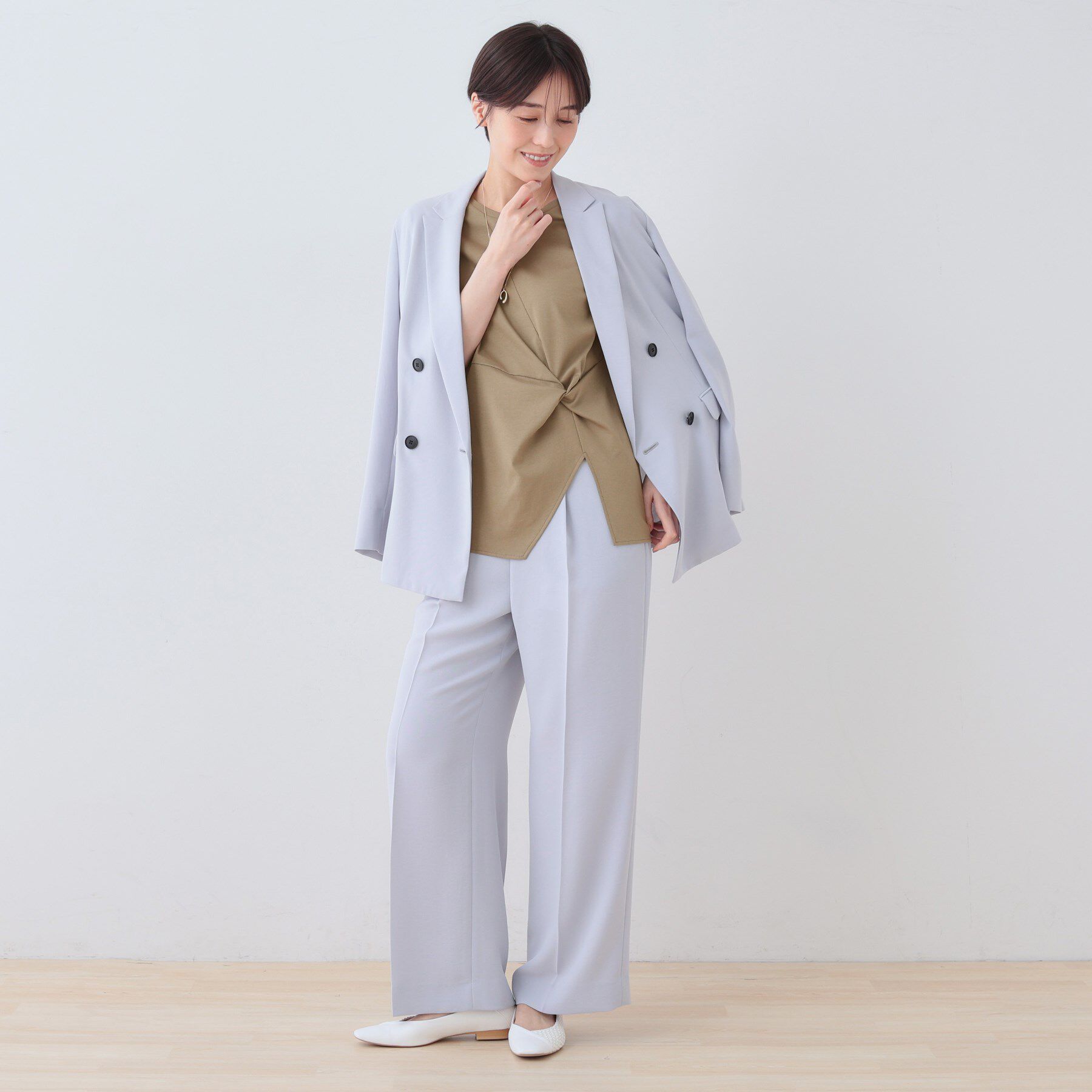 INDIVI「【洗える】ねじりデザインTシャツ」|Tシャツ・カットソー|