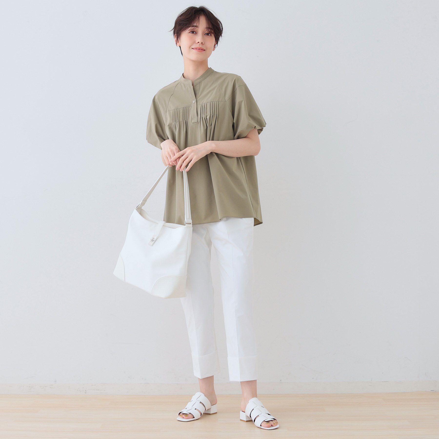 INDIVI「【通気性◎撥水／UV／SETUP可能】アクティブブラウス」|シャツ・ブラウス|