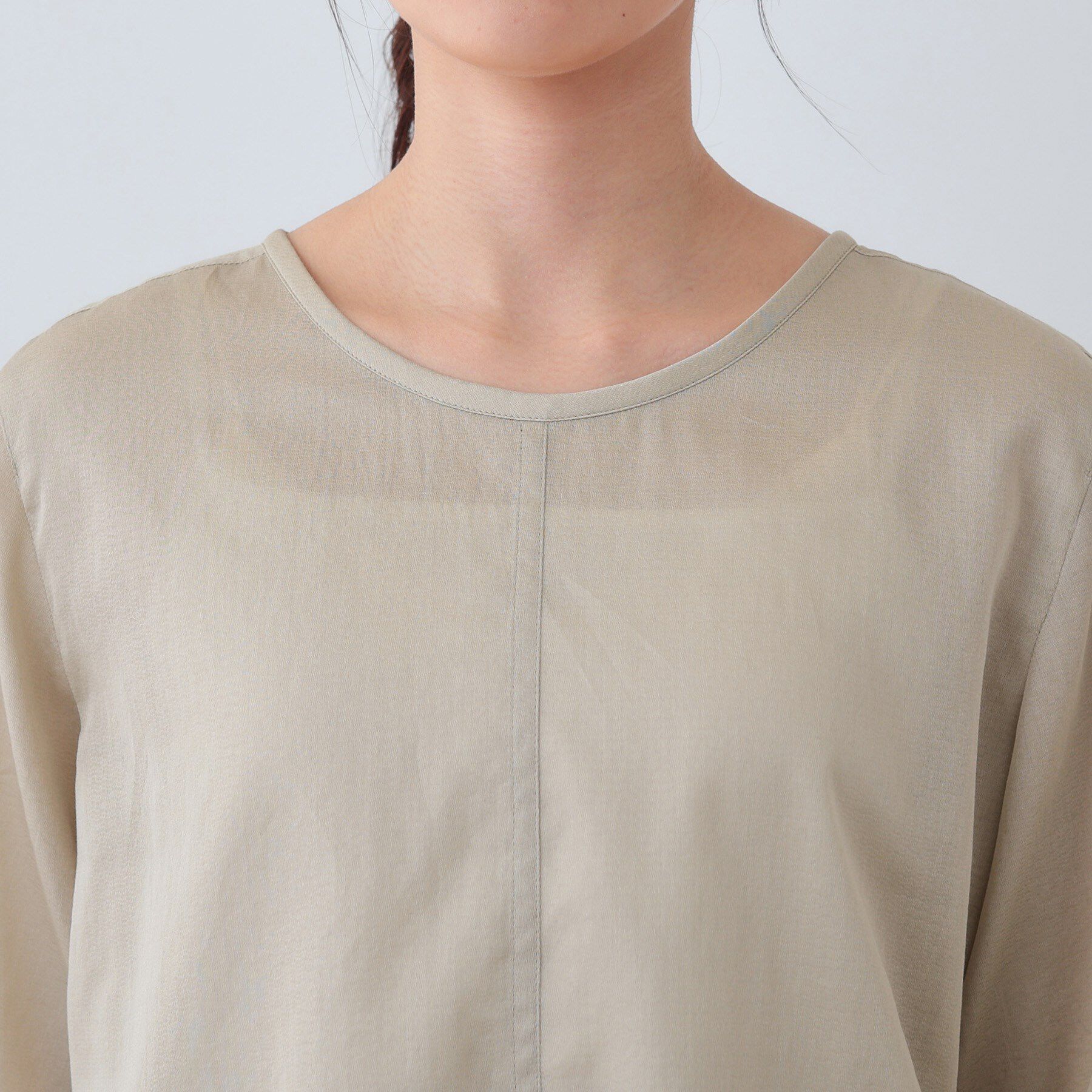 INDIVI「【日本製／SETUP可能】ガーゼ素材Tブラウス」|シャツ・ブラウス|