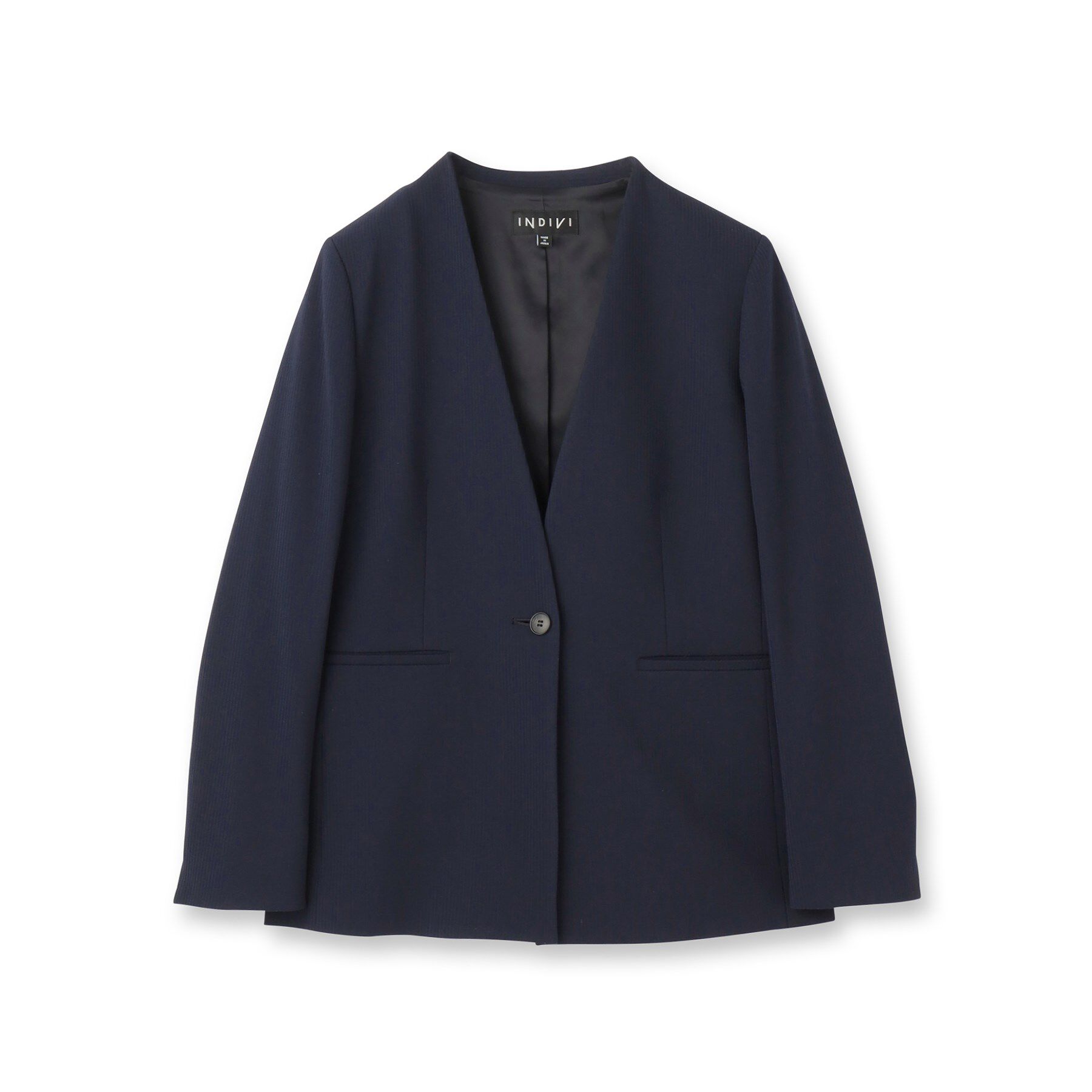 INDIVI「【日本製／通勤スーツ】プレシャスドビー ノーカラージャケット」|スーツ|