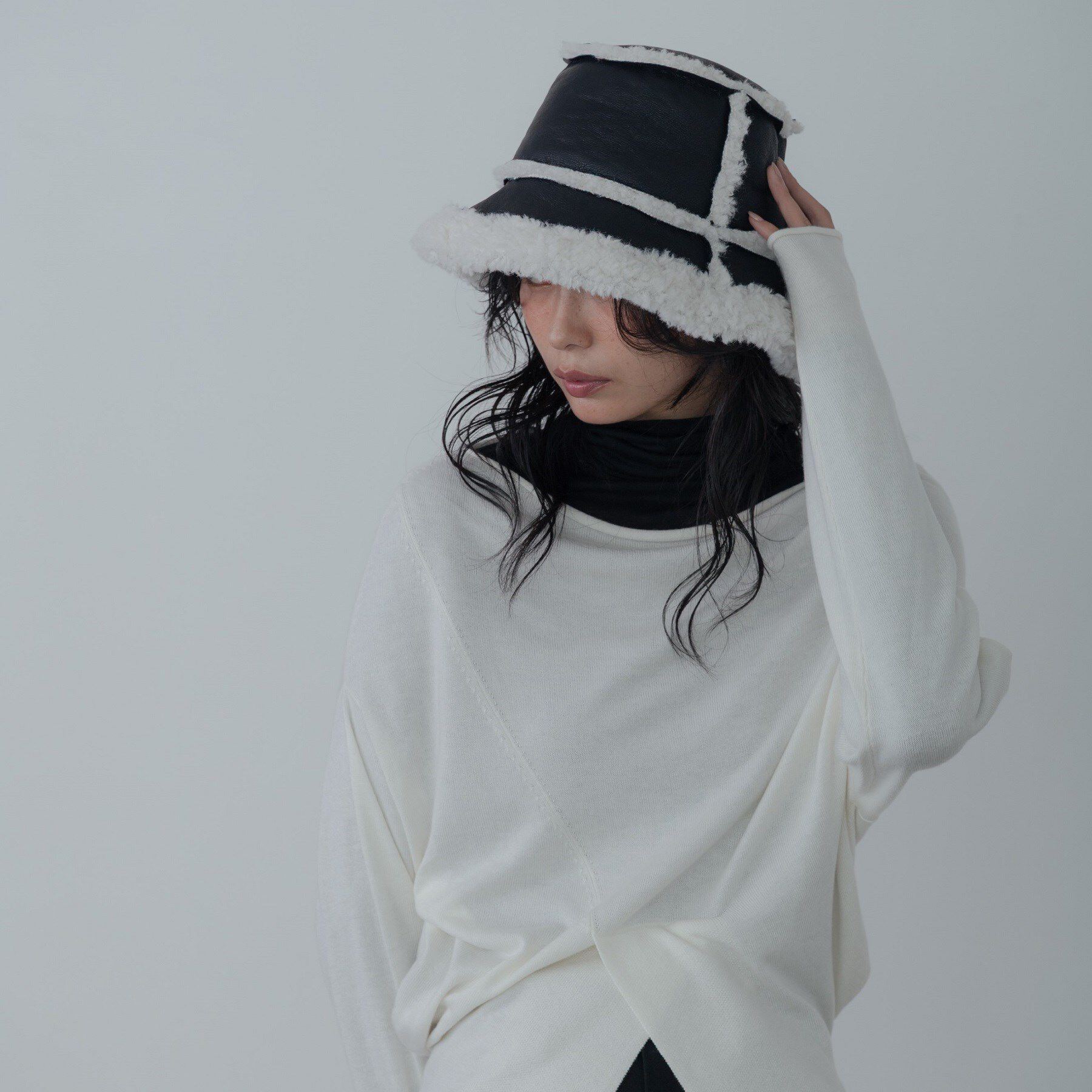 GALLEST「ボアバケットハット」|ハット|ブラック(019)