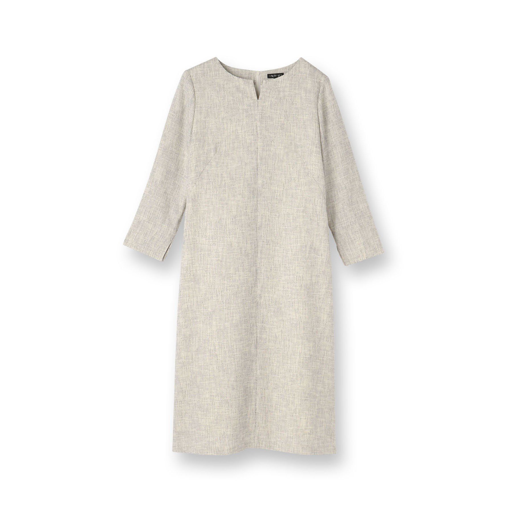 INDIVI「【軽量／SETUP可能】ストレッチツイードAラインワンピース」|ワンピース|