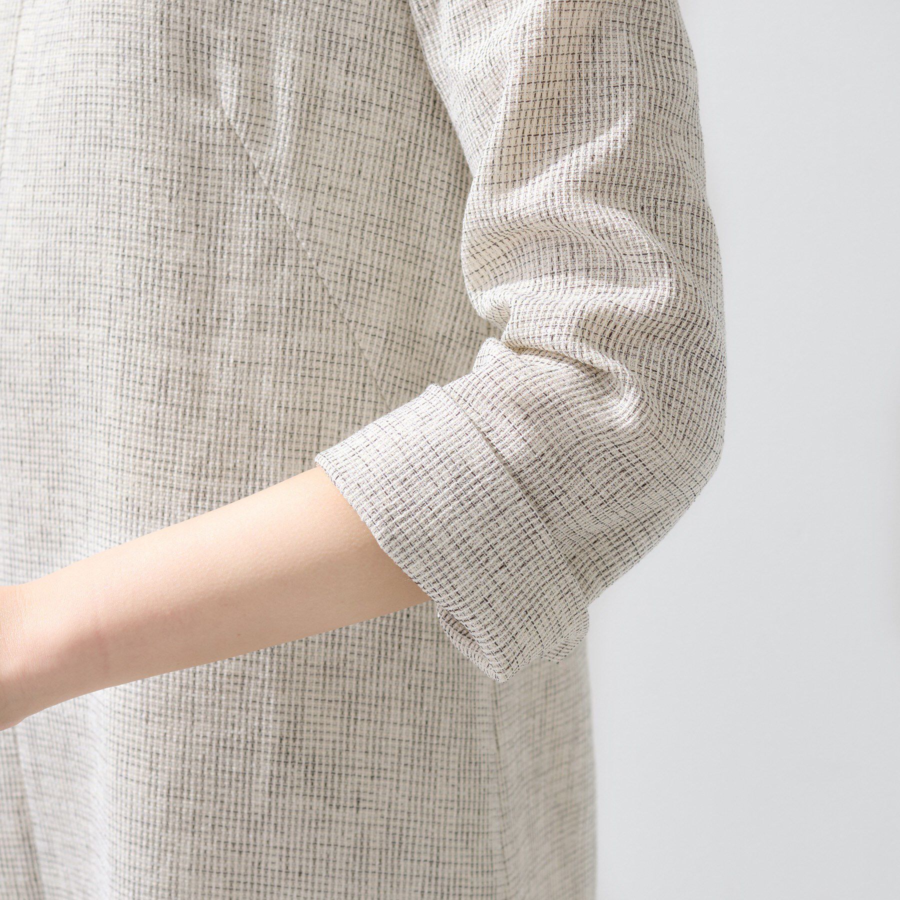 INDIVI「【軽量／SETUP可能】ストレッチツイードAラインワンピース」|ワンピース|