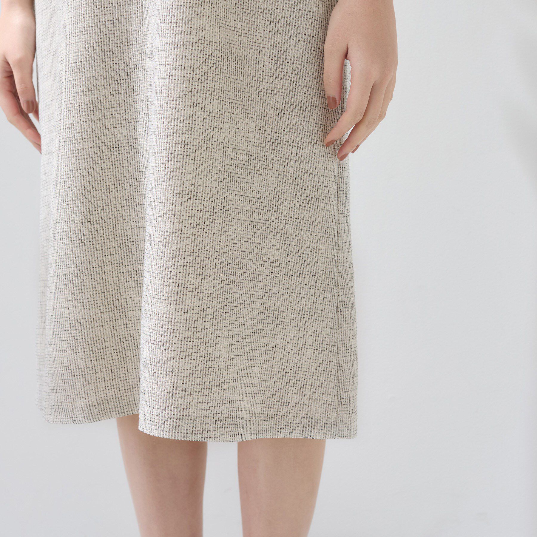 INDIVI「【軽量／SETUP可能】ストレッチツイードAラインワンピース」|ワンピース|