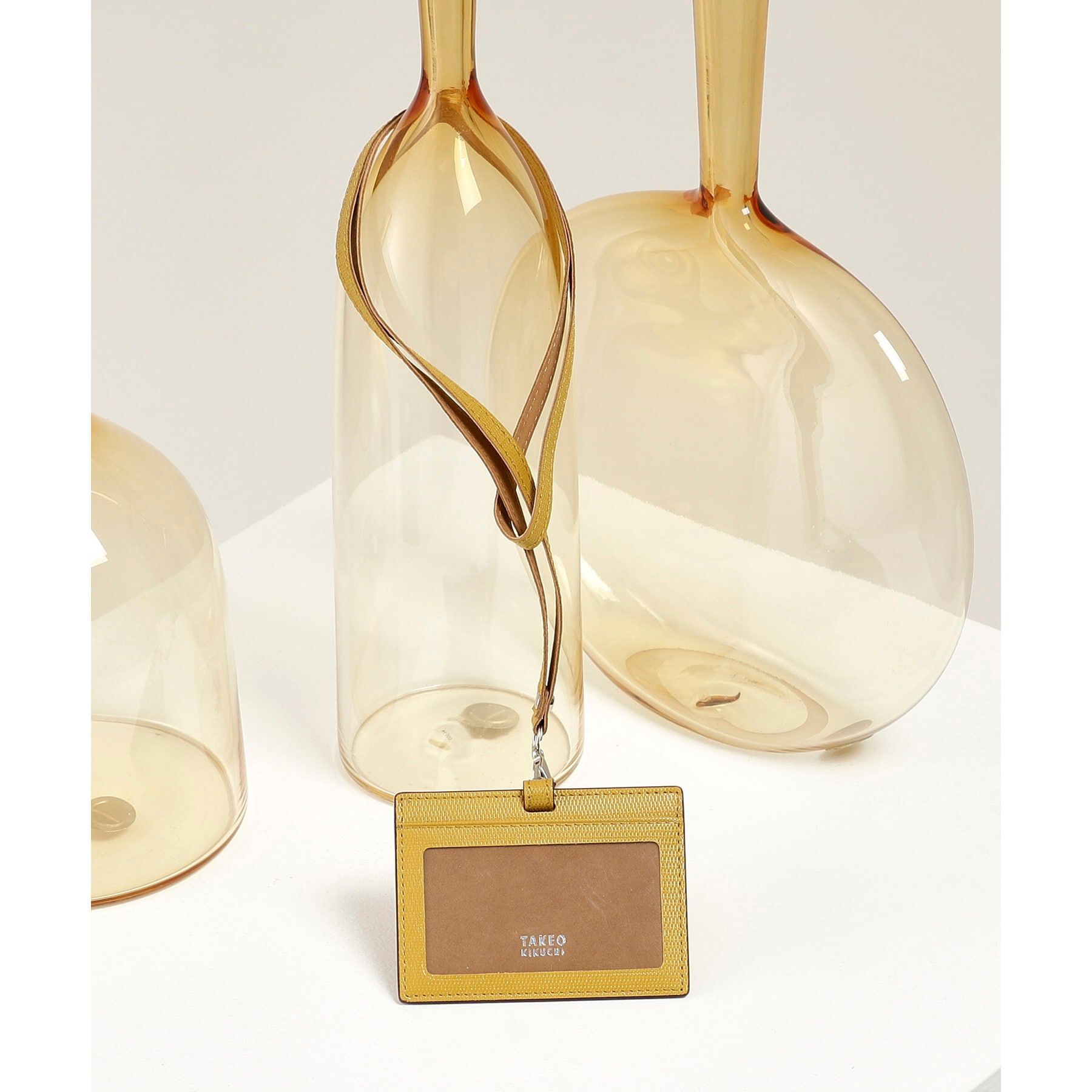 TAKEO KIKUCHI「【ソフト＆ナチュラル】ミニメッシュ レザー IDカードホルダー」|名刺入れ・カードケース|イエロー(532)