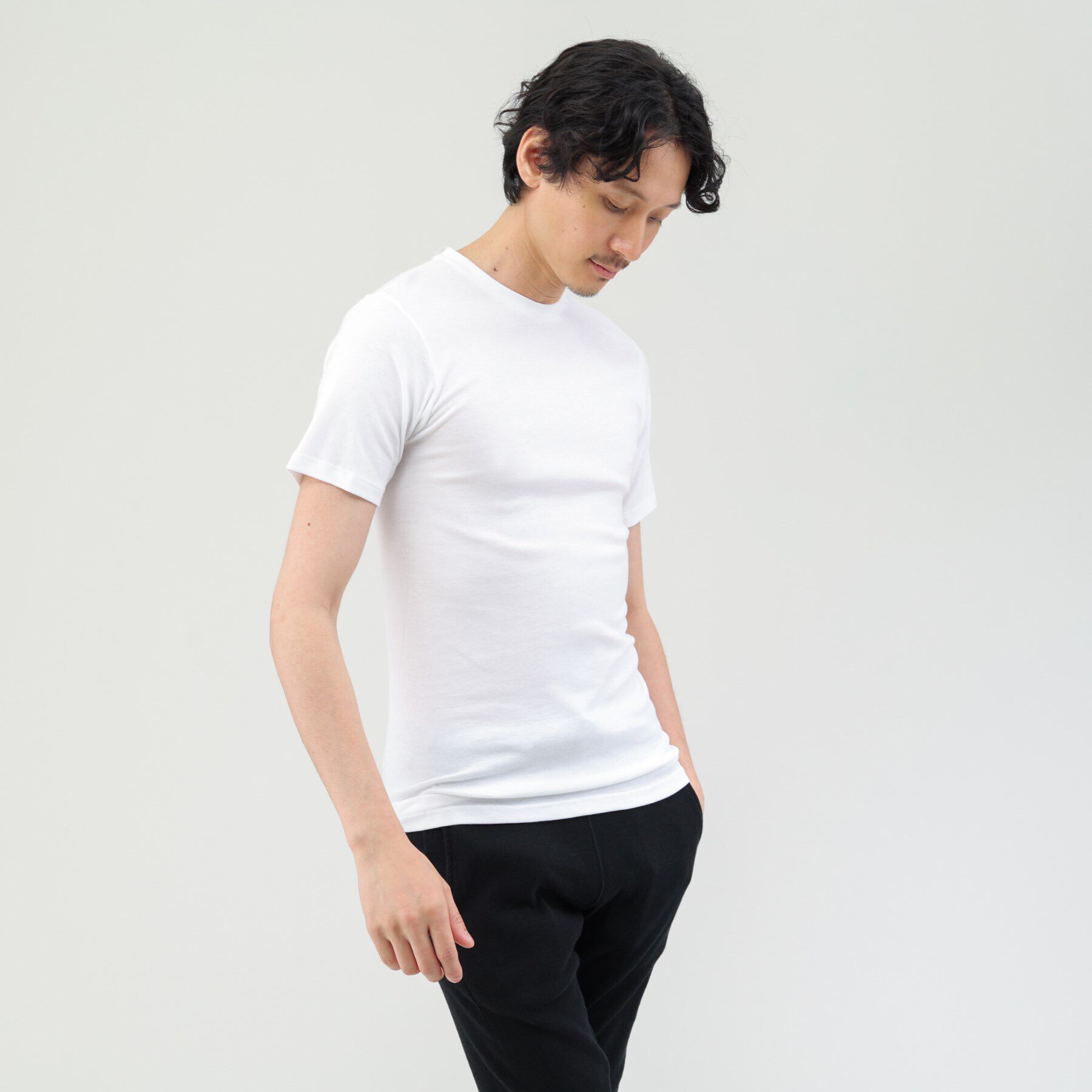 TAKEO KIKUCHI「【MADE IN　JAPAN】ベーシック　半袖クルーネック Tシャツ」|ルームウェア|ホワイト(001)