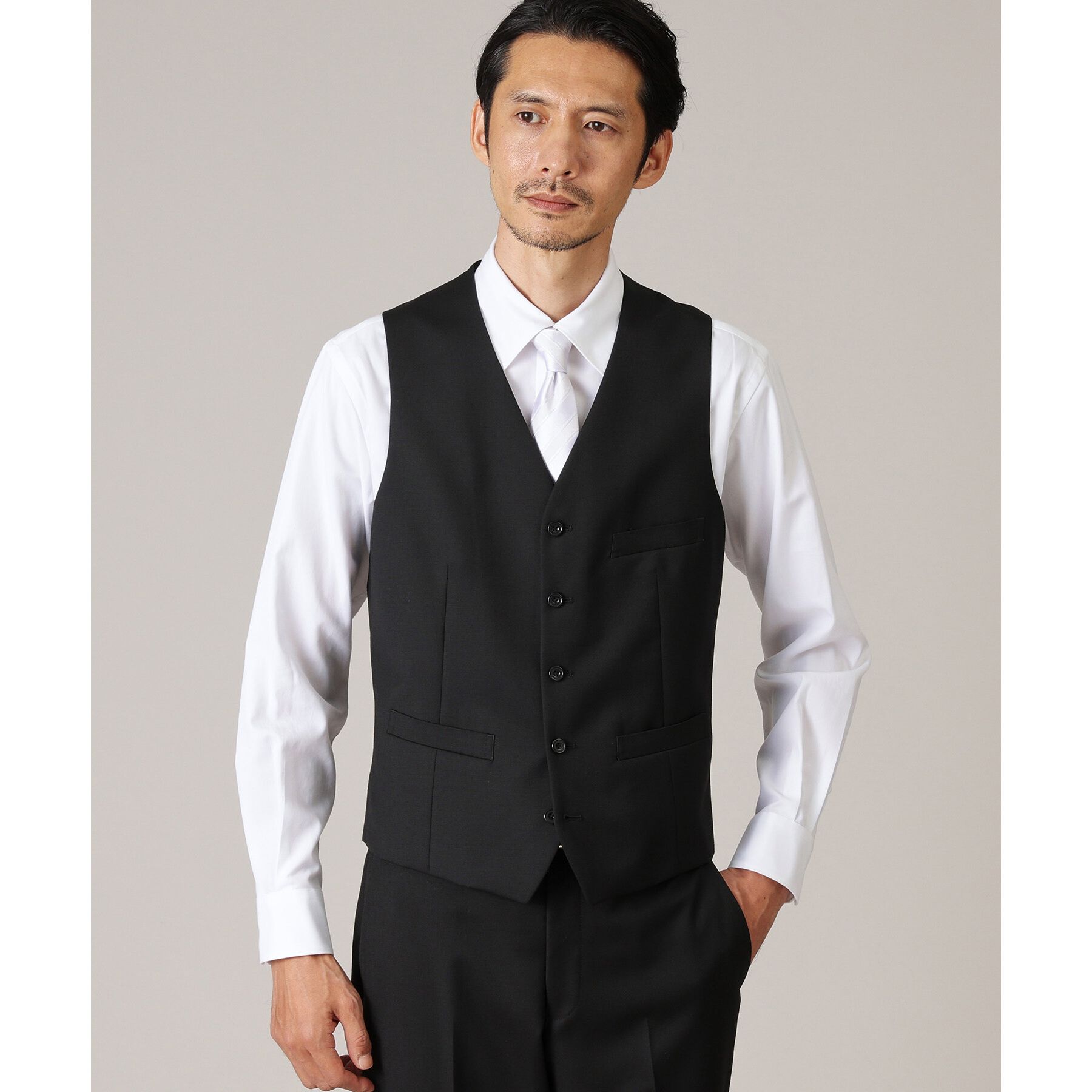 TAKEO KIKUCHI「【冠婚葬祭/3ピース対応】サージ ベスト」|スーツ|