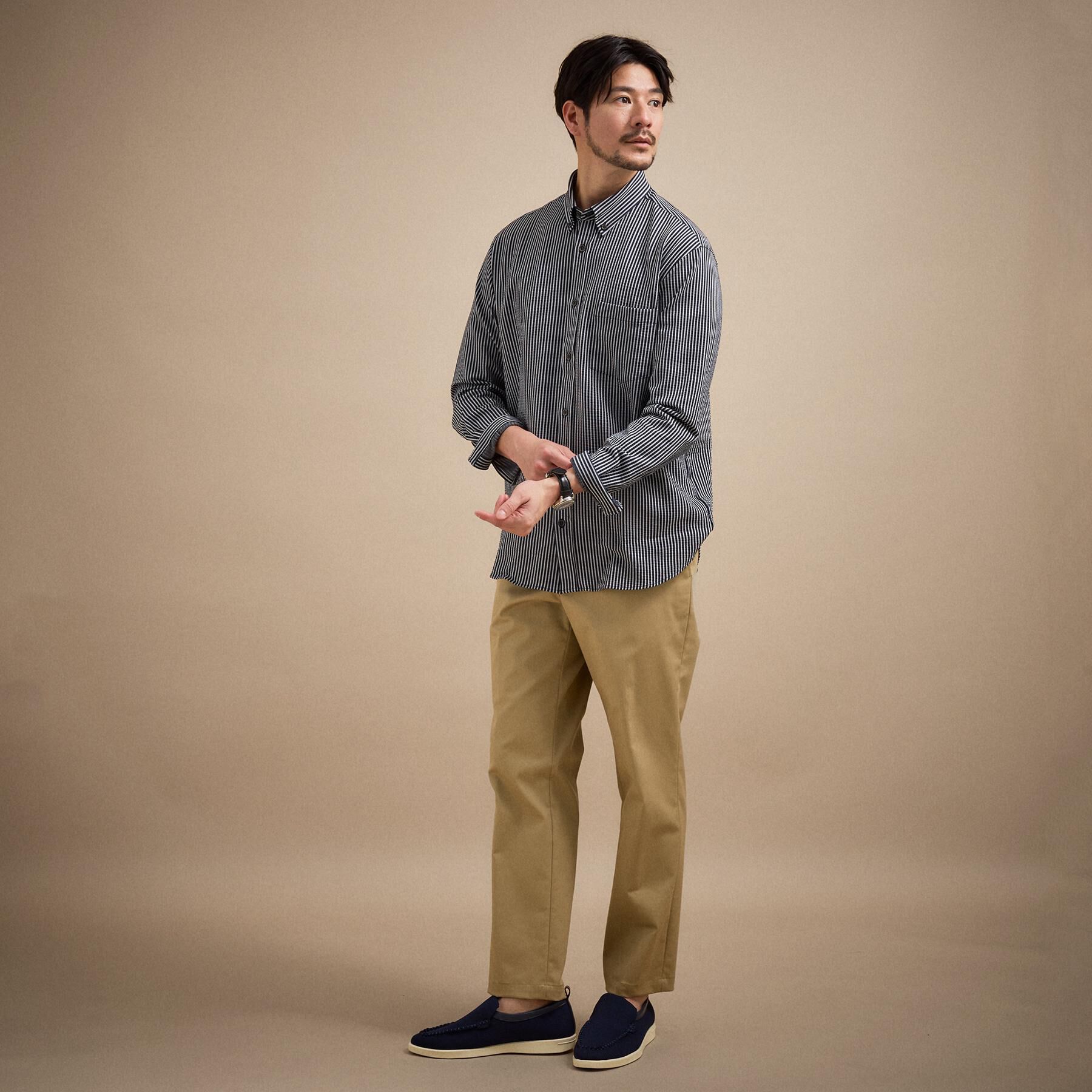 TAKEO KIKUCHI「【抗菌防臭/シーズンレス】シアサッカー ジャージシャツ」|シャツ・ブラウス|