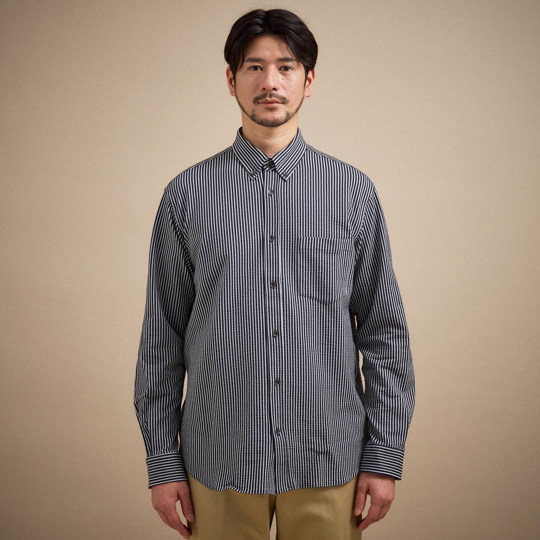 TAKEO KIKUCHI「【抗菌防臭/シーズンレス】シアサッカー ジャージシャツ」|シャツ・ブラウス|