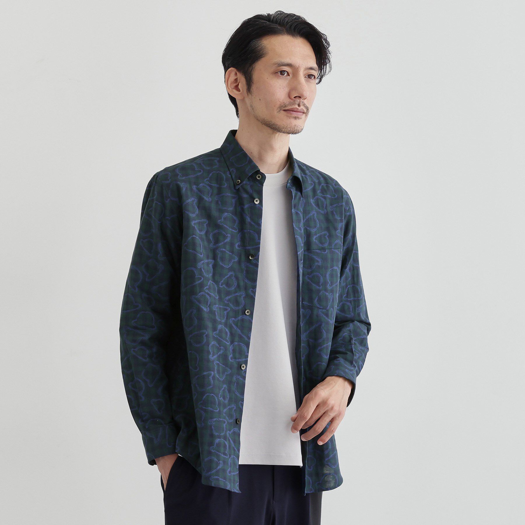 TAKEO KIKUCHI「チェックボーラーガーゼシャツ」|シャツ・ブラウス|