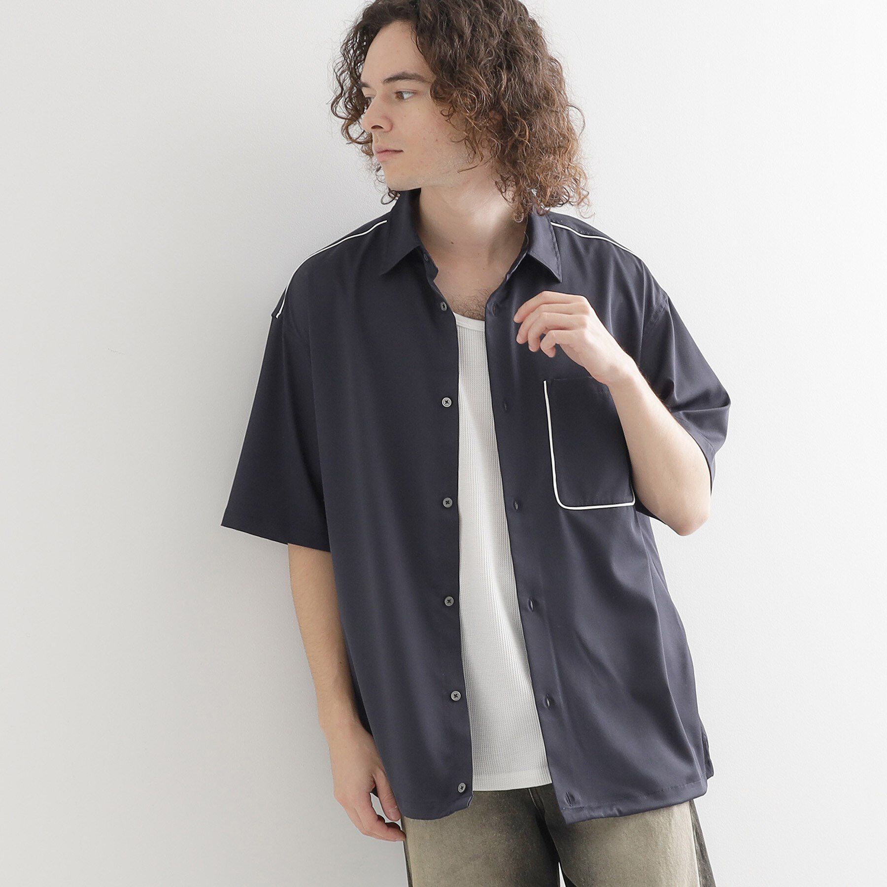 tk.TAKEO KIKUCHI「スピンドルシャツ」|シャツ・ブラウス|チャコールグレー(0