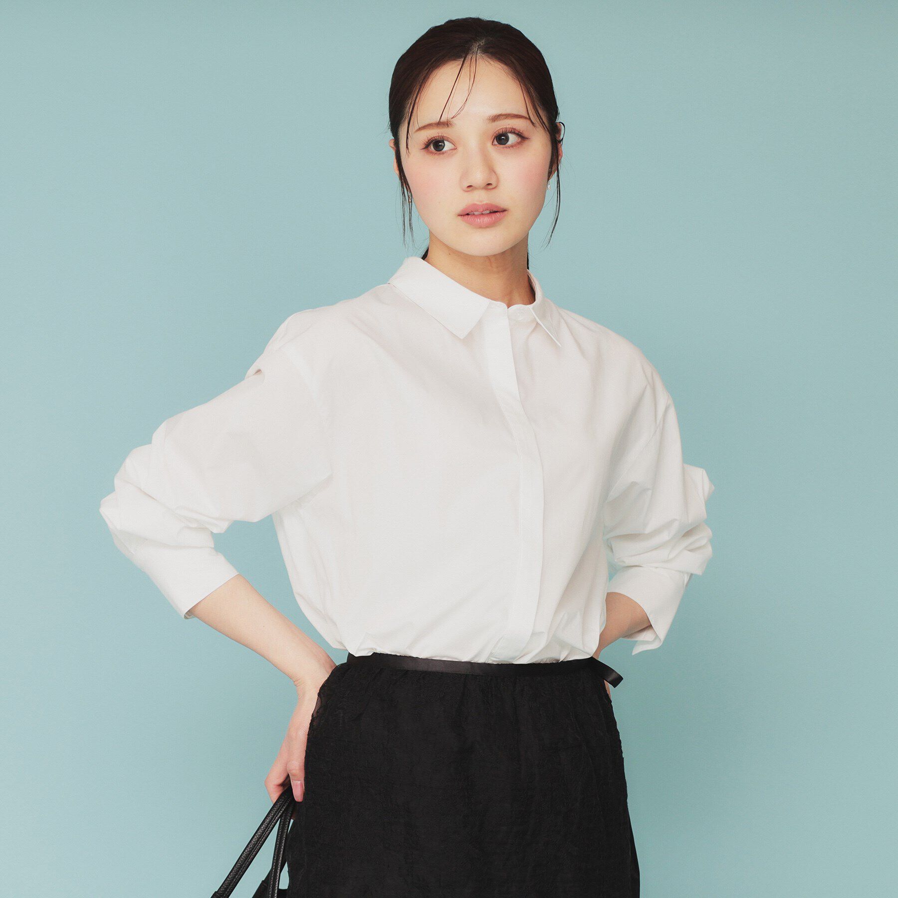 index「《andGIRL掲載》ビスチェレイヤードロングシャツ【洗濯機洗い可】」|シャツ・ブラウス|