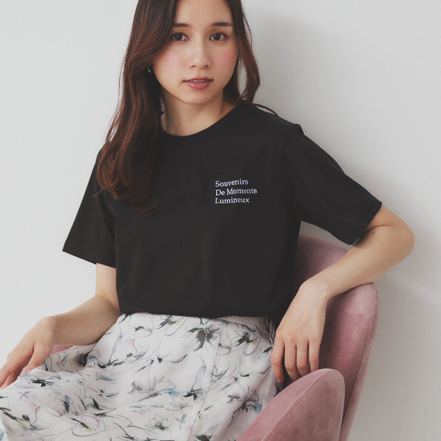 index「ロゴ刺繍Tシャツ【UV/接触冷感/洗濯機洗い可】」|Tシャツ・カットソー|ブラック(019)