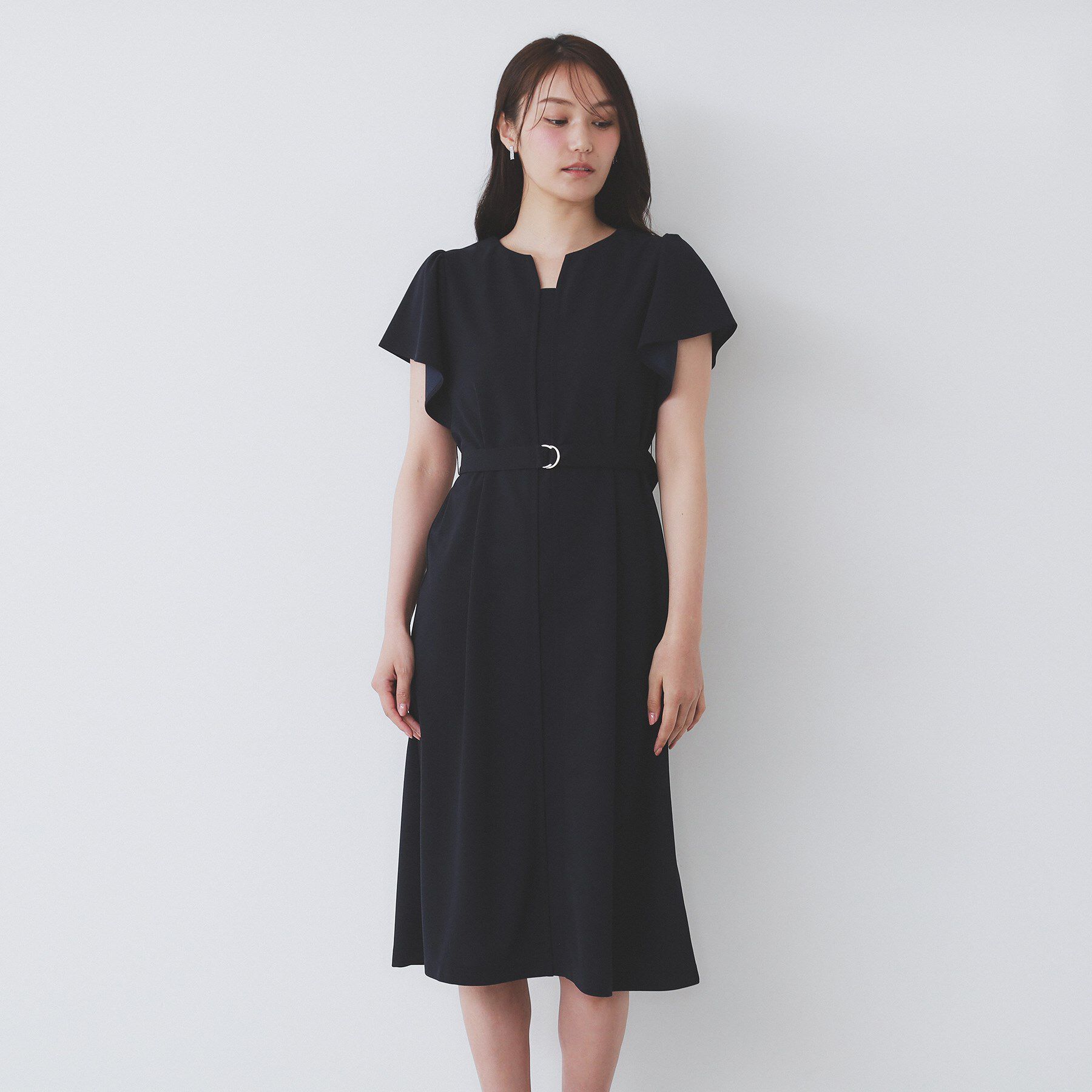 index「《S-3Lサイズ》フリルスリーブワンピース【洗濯機洗い可】」|ワンピース|