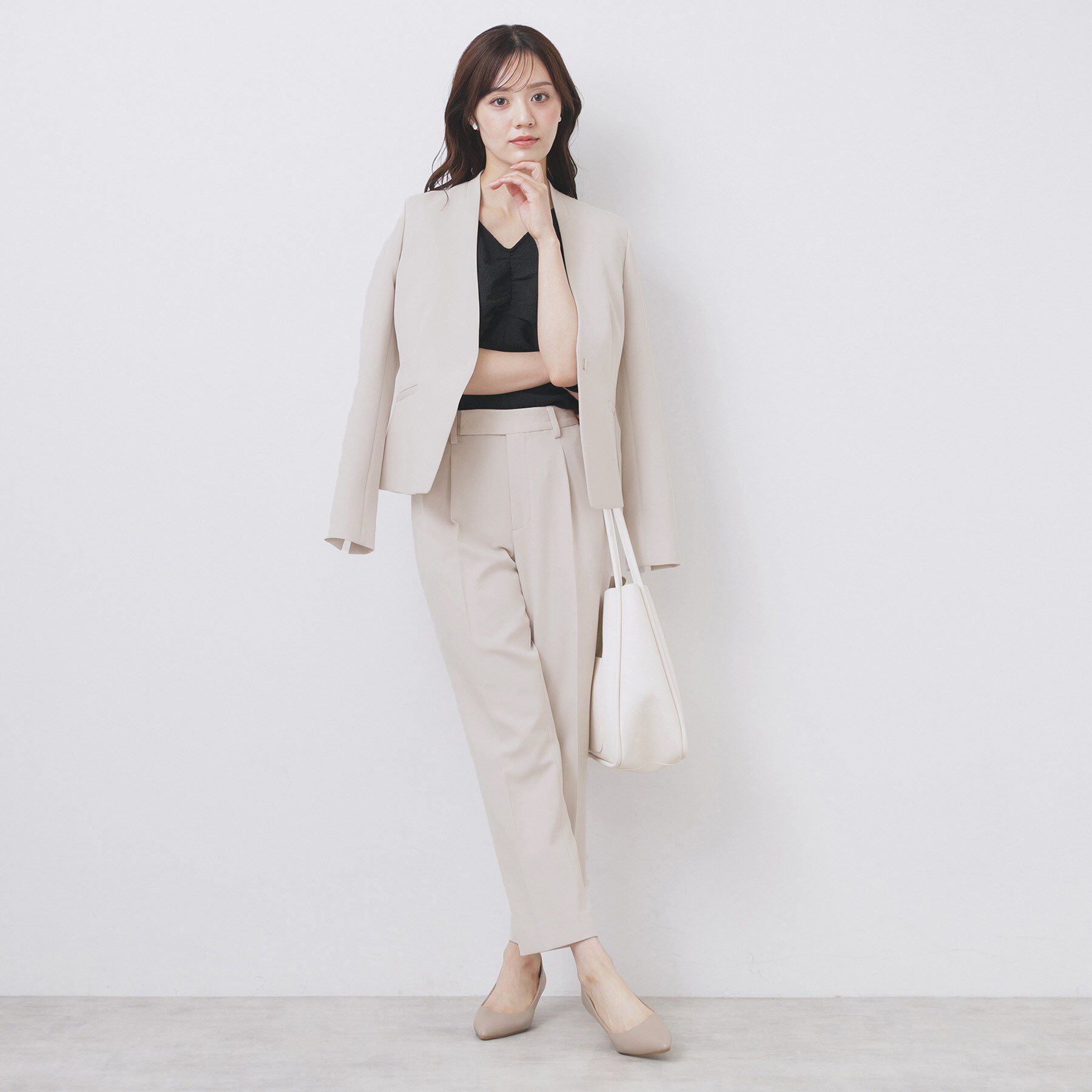 index「ストレッチノーカラージャケット/セットアップ対応【洗濯機洗い可/イージーアイロン/防シワ】」|ノーカラージャケット|