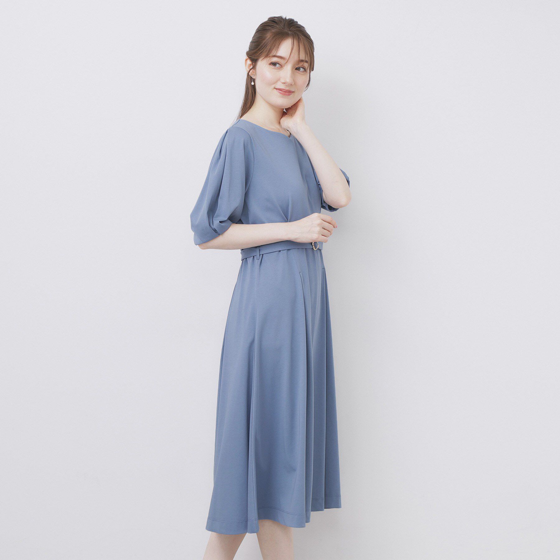 index「ハートネックパフワンピース【洗濯機洗い可/UVケア/接触冷感】」|ワンピース|