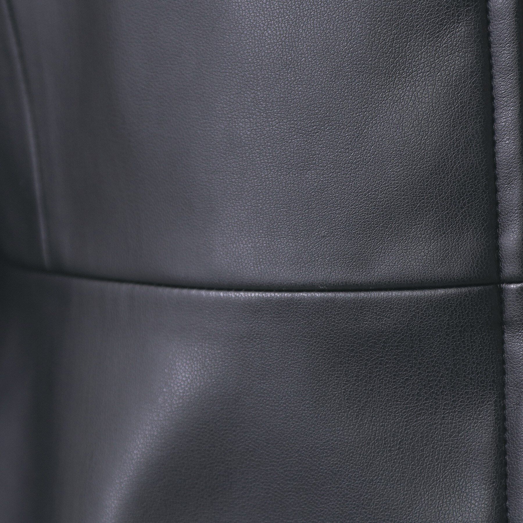 index「レザー調ストレッチペプラムジャケット【洗える】」|ノーカラージャケット|