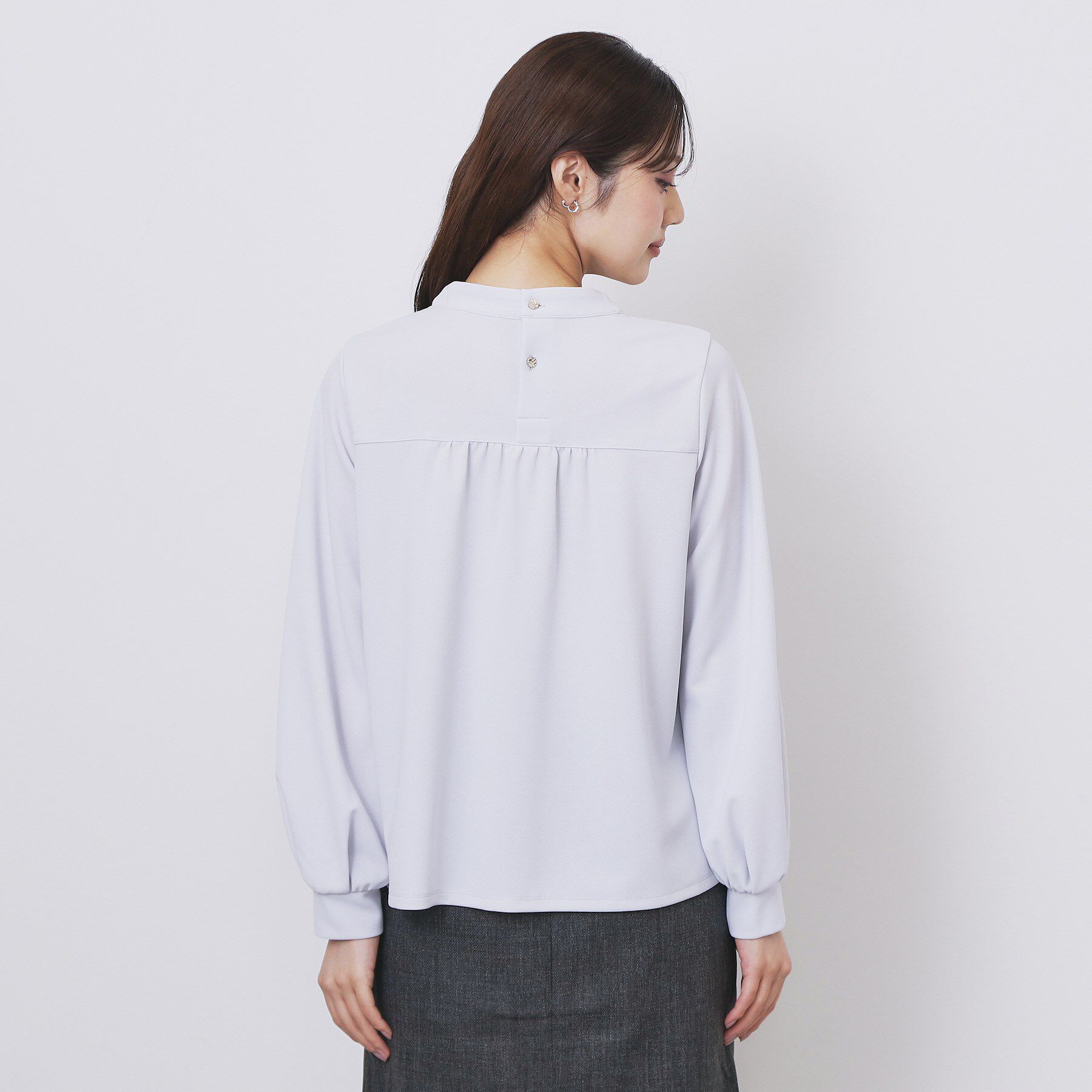 index「ボウタイフリルトップス【洗濯機OK/ストレッチ/イージーアイロン/防シワ】《S～3L》」|Tシャツ・カットソー|