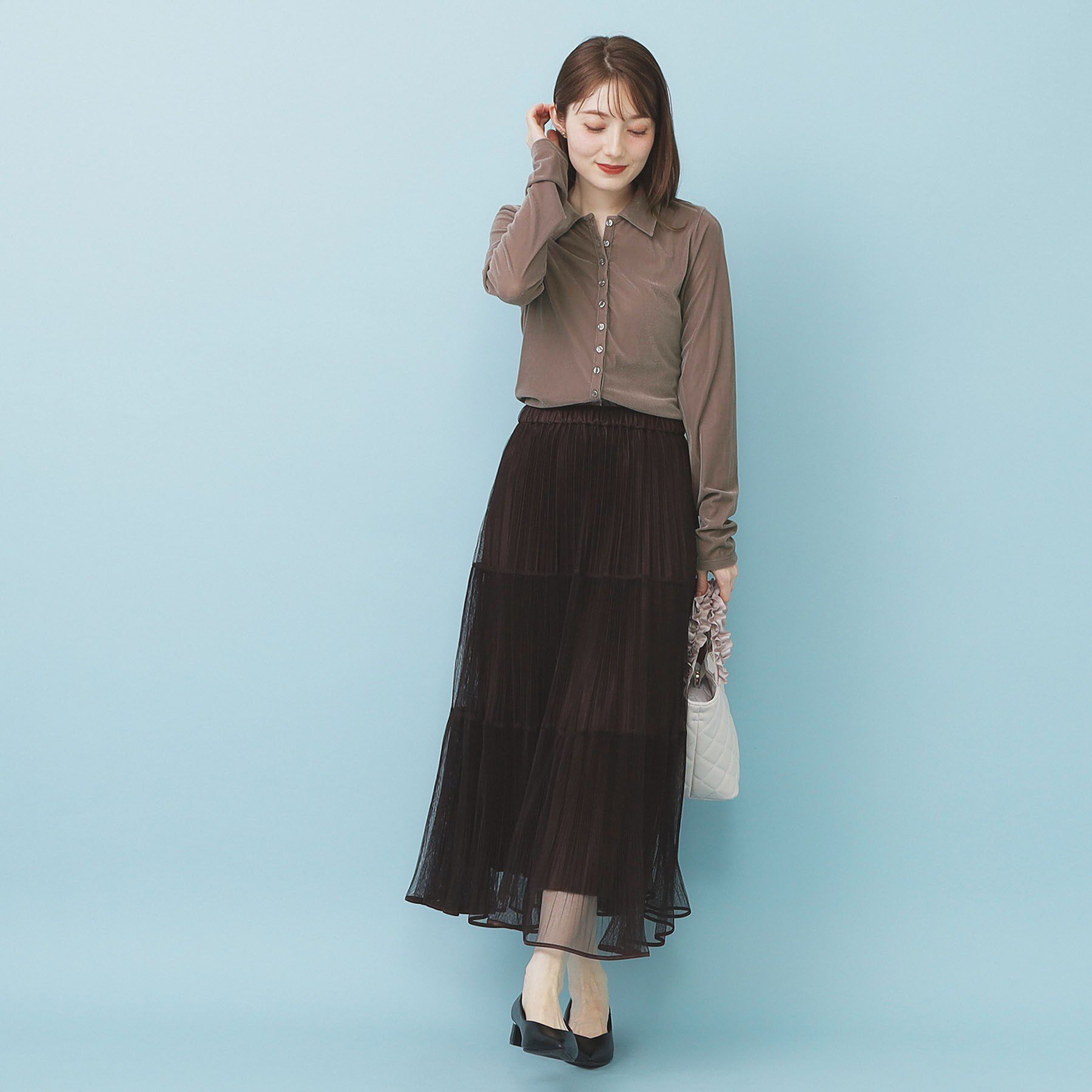 index「衿付きベロアジャージトップス【洗濯機OK】」|Tシャツ・カットソー|