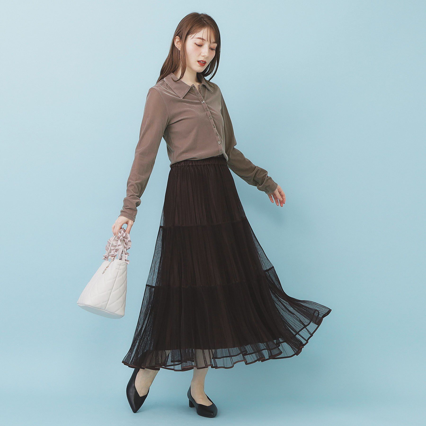 index「衿付きベロアジャージトップス【洗濯機OK】」|Tシャツ・カットソー|