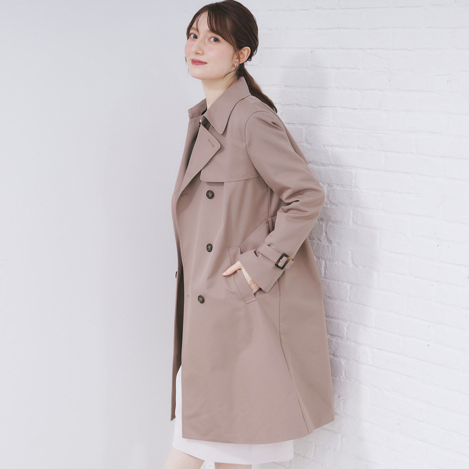 index「撥水トレンチコート【洗濯機OK/花粉対応】《XS～3L》」|トレンチコート|
