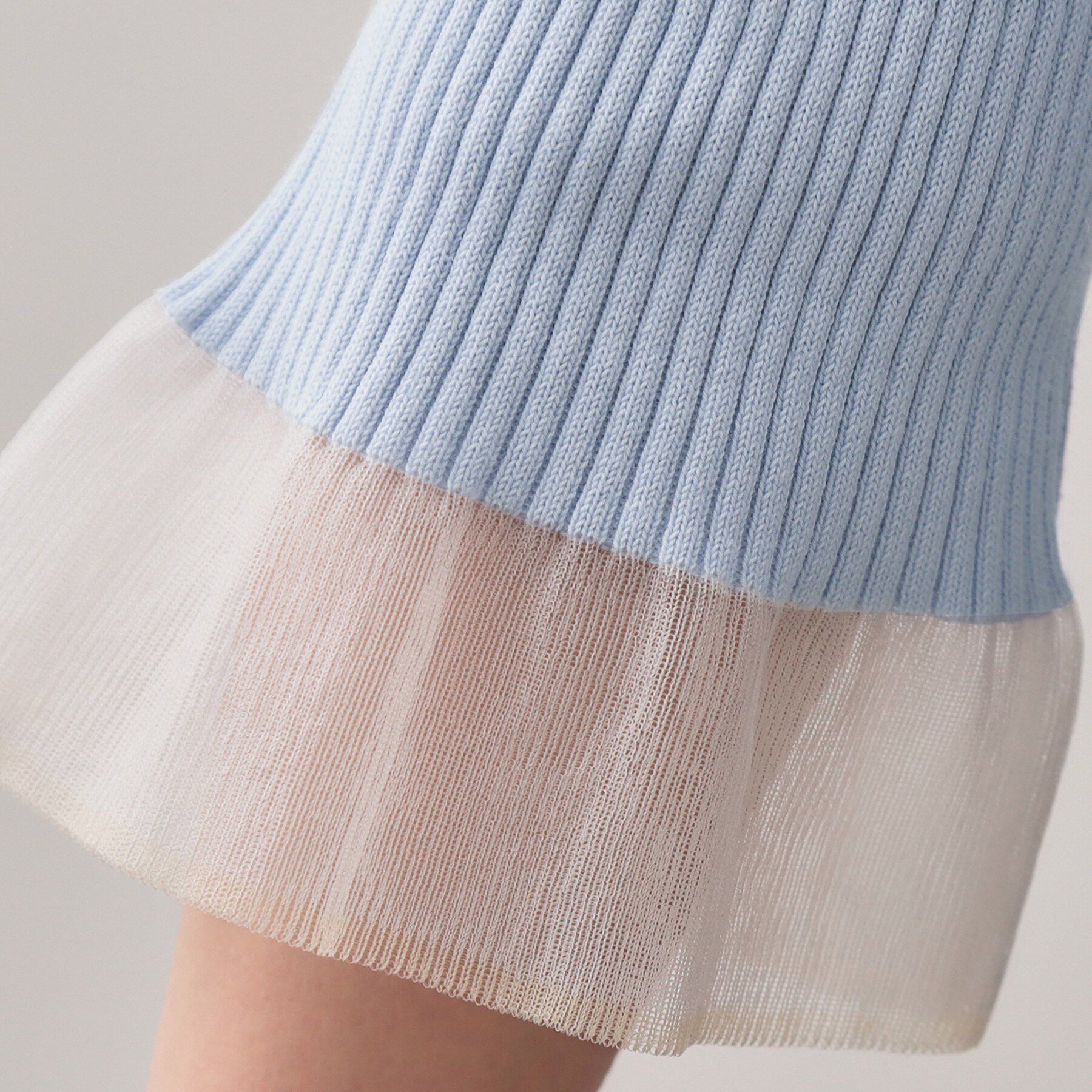 index「UVケア リブシアーフレアスリーブニット【洗える】」|ニット・セーター|