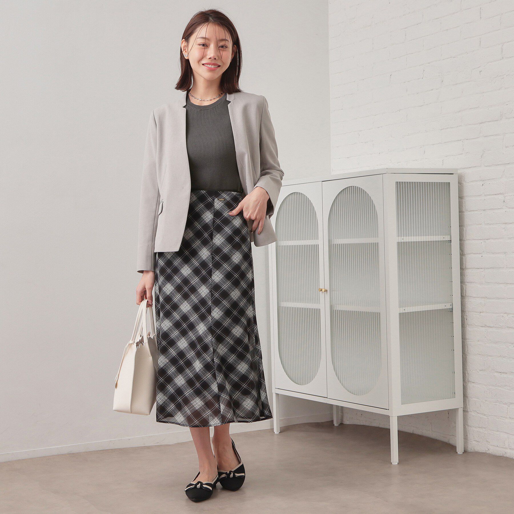 index「UVケア リブシアーフレアスリーブニット【洗える】」|ニット・セーター|