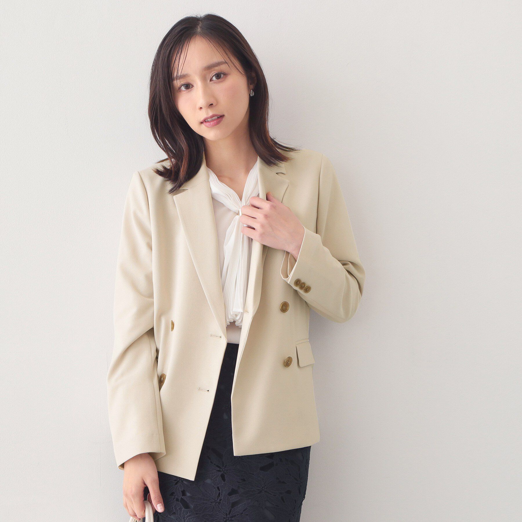 index「ダブルブレストジャケット/セットアップ対応可【洗える/接触冷感/吸水速乾/防シワ/ストレッチ】」|テーラードジャケット|